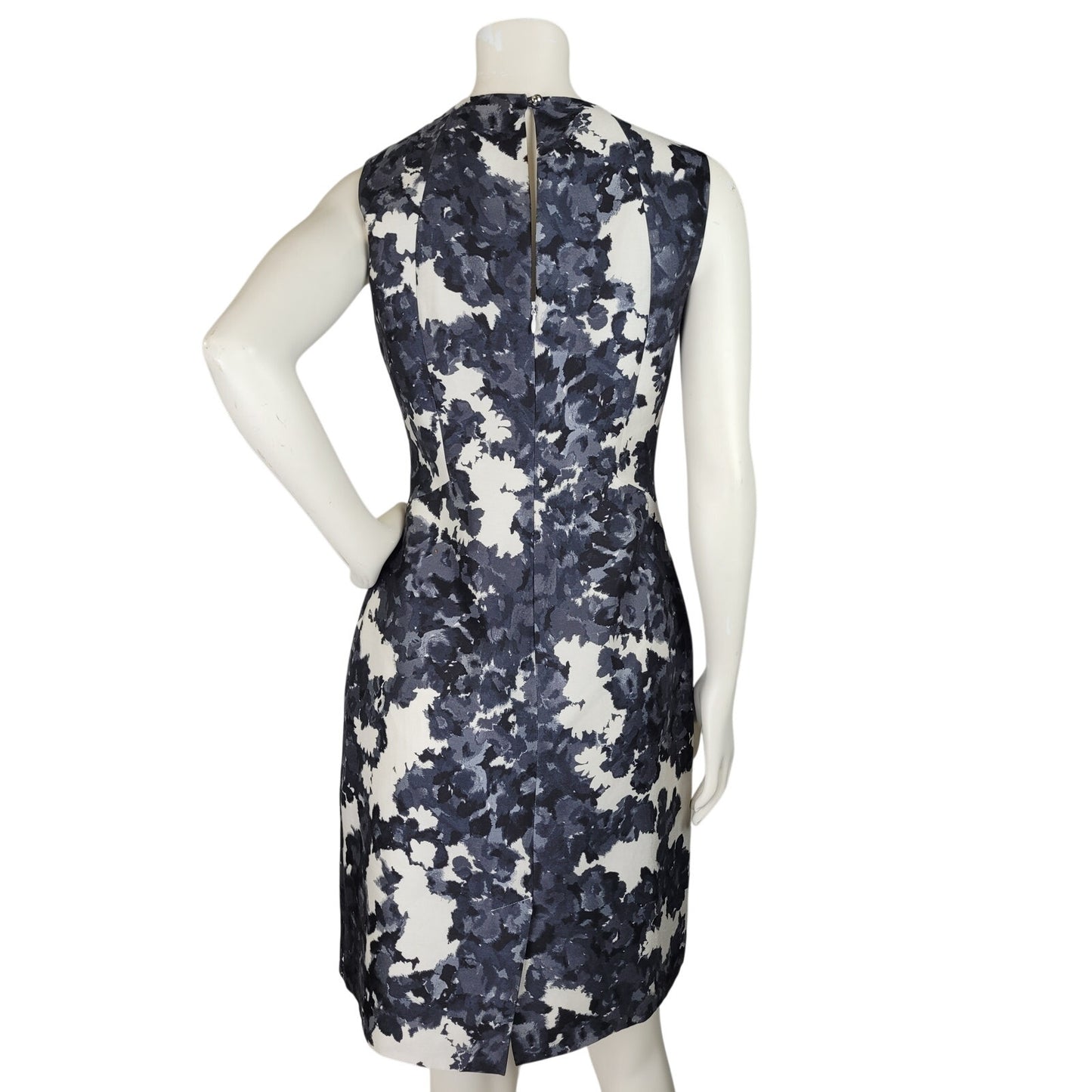 Kate Spade New York Leena Cotton Silk Black & White Sheath Floral Dress Sz 4