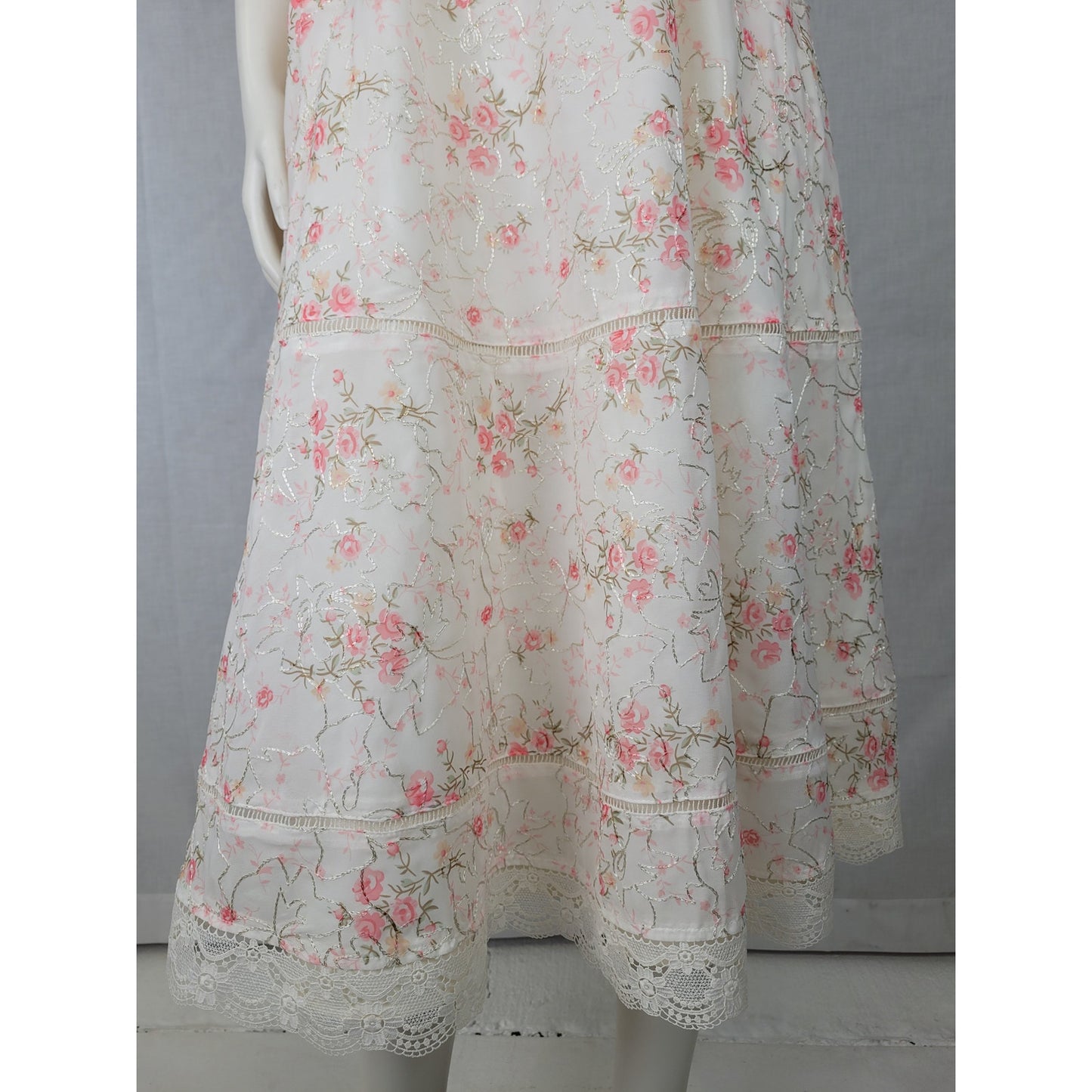 Jessakae Primrose Dress Sundress Floral Print Lace Trim Midi-Length Sz S NWT