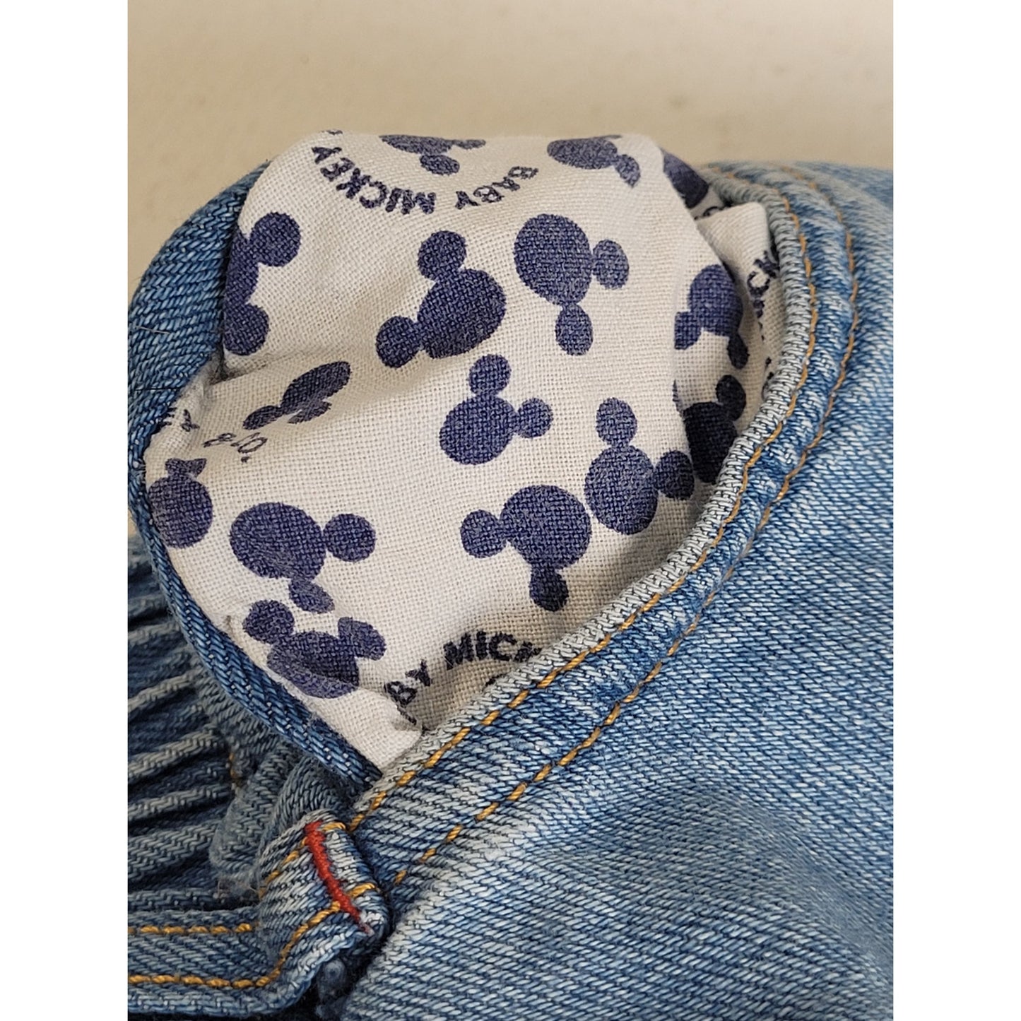 Vintage Micky & Co. Blue Denim Trousers w Embroidered Disney Characters Sz 18M