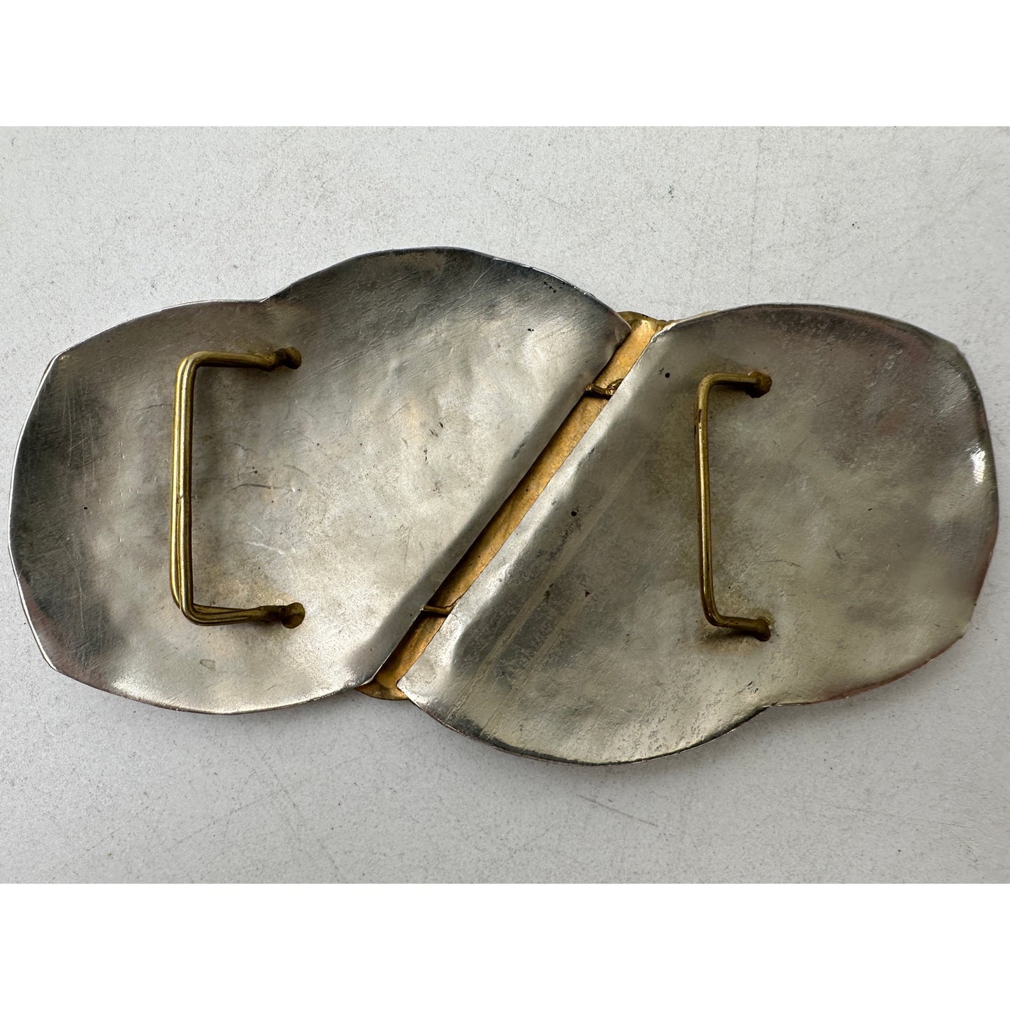 Vintage 70s Mixed-Metal Abstract Belt Buckle