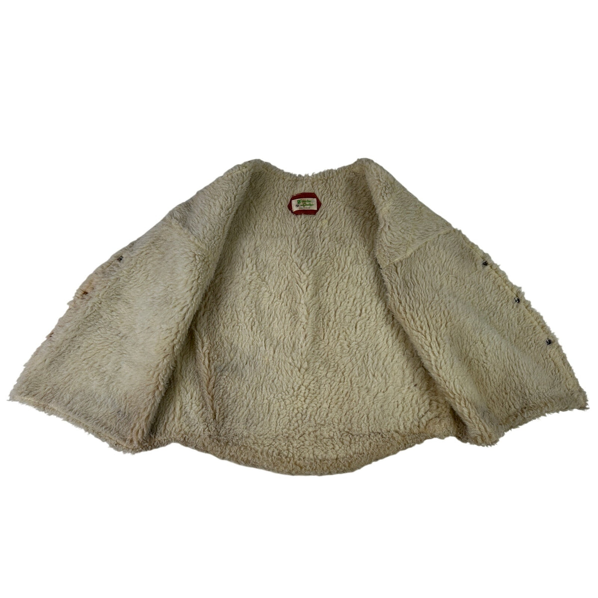 Vintage Western Burnt Orange Genuine Suede Leather Sherpa Lined Vest Men's Sz XL
