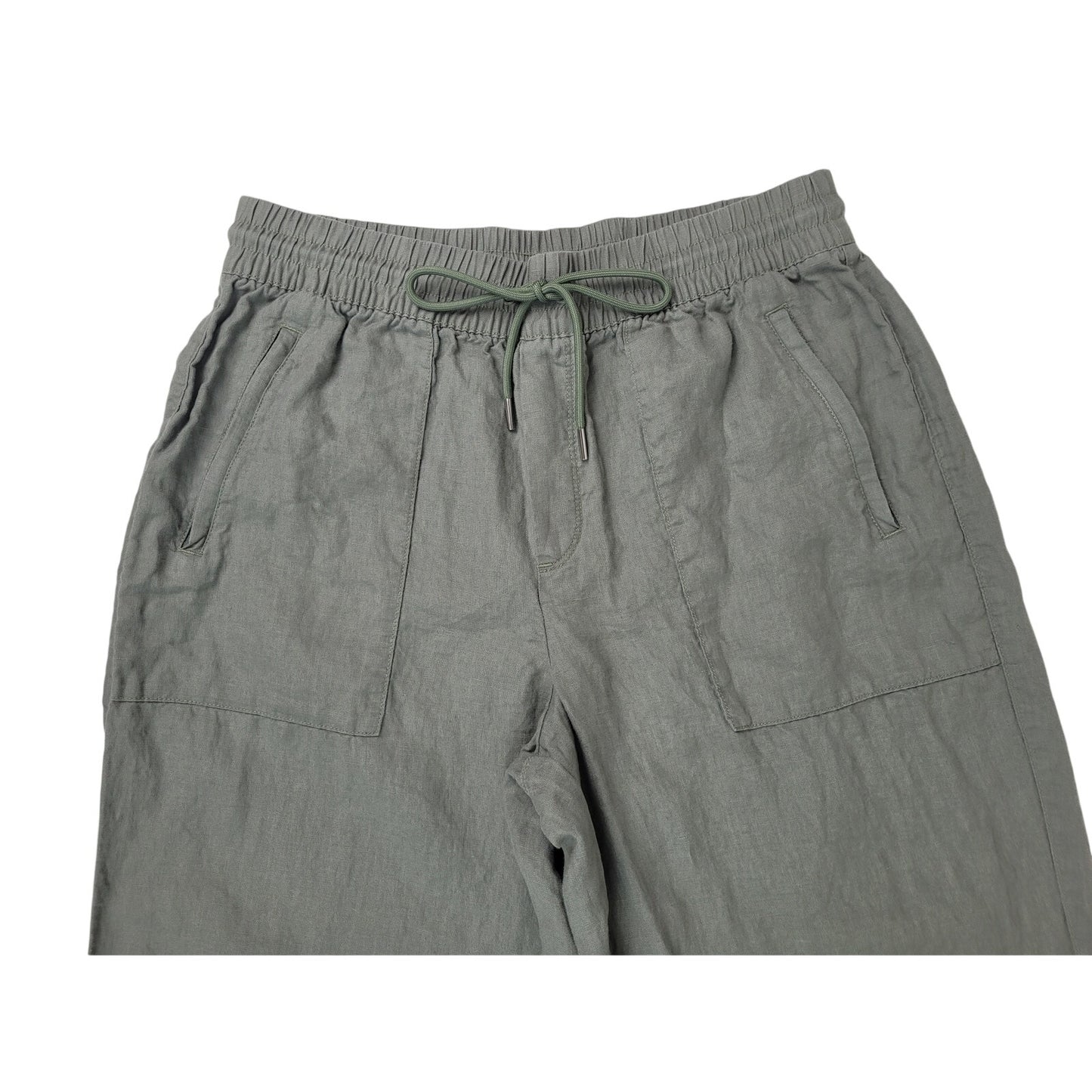 Athleta Sage Green 100% Linen Wide Leg Pants Women's Sz M
