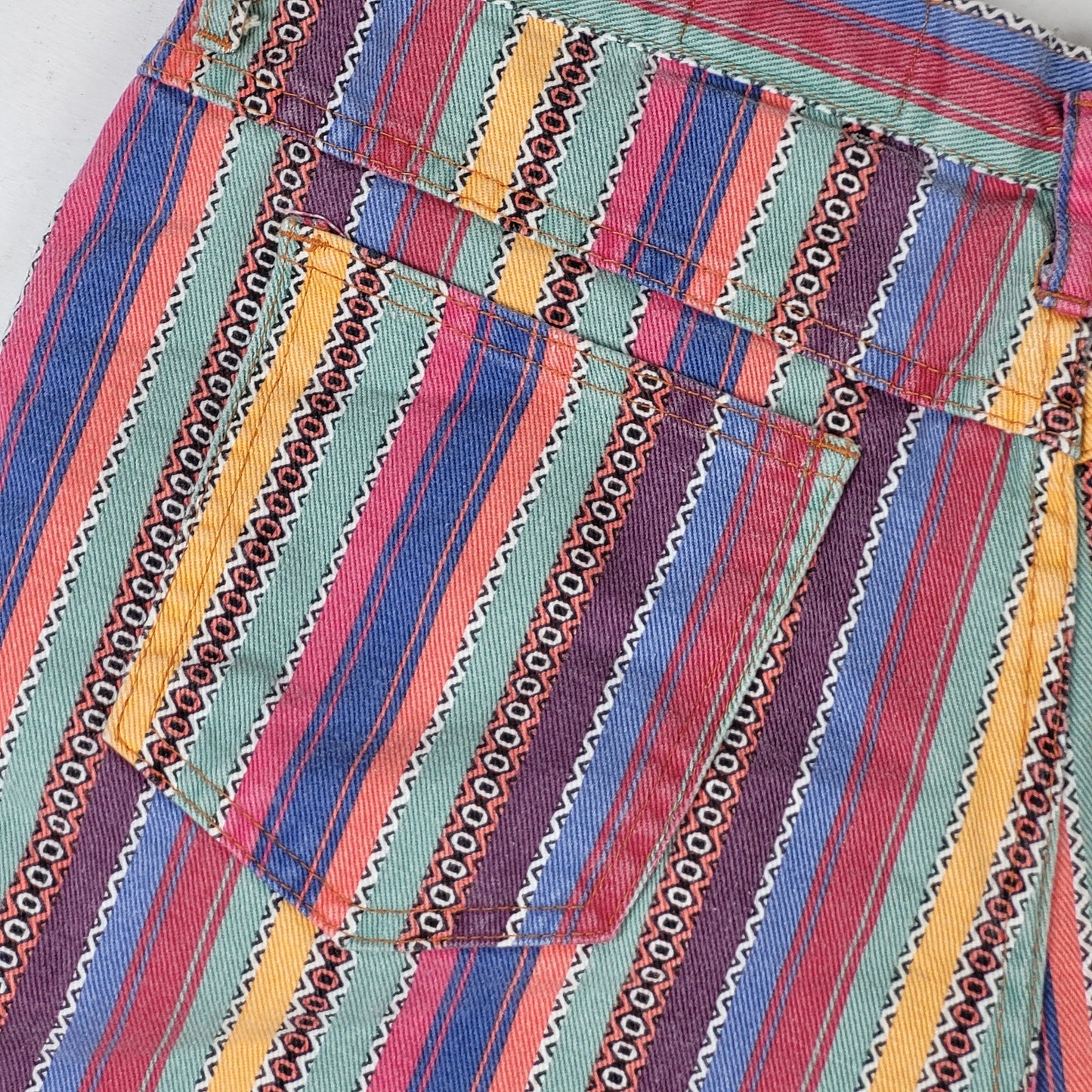 VTG 1980s-90s Forenza Multicolor Striped High-Rise Mom Shorts 33" Waist