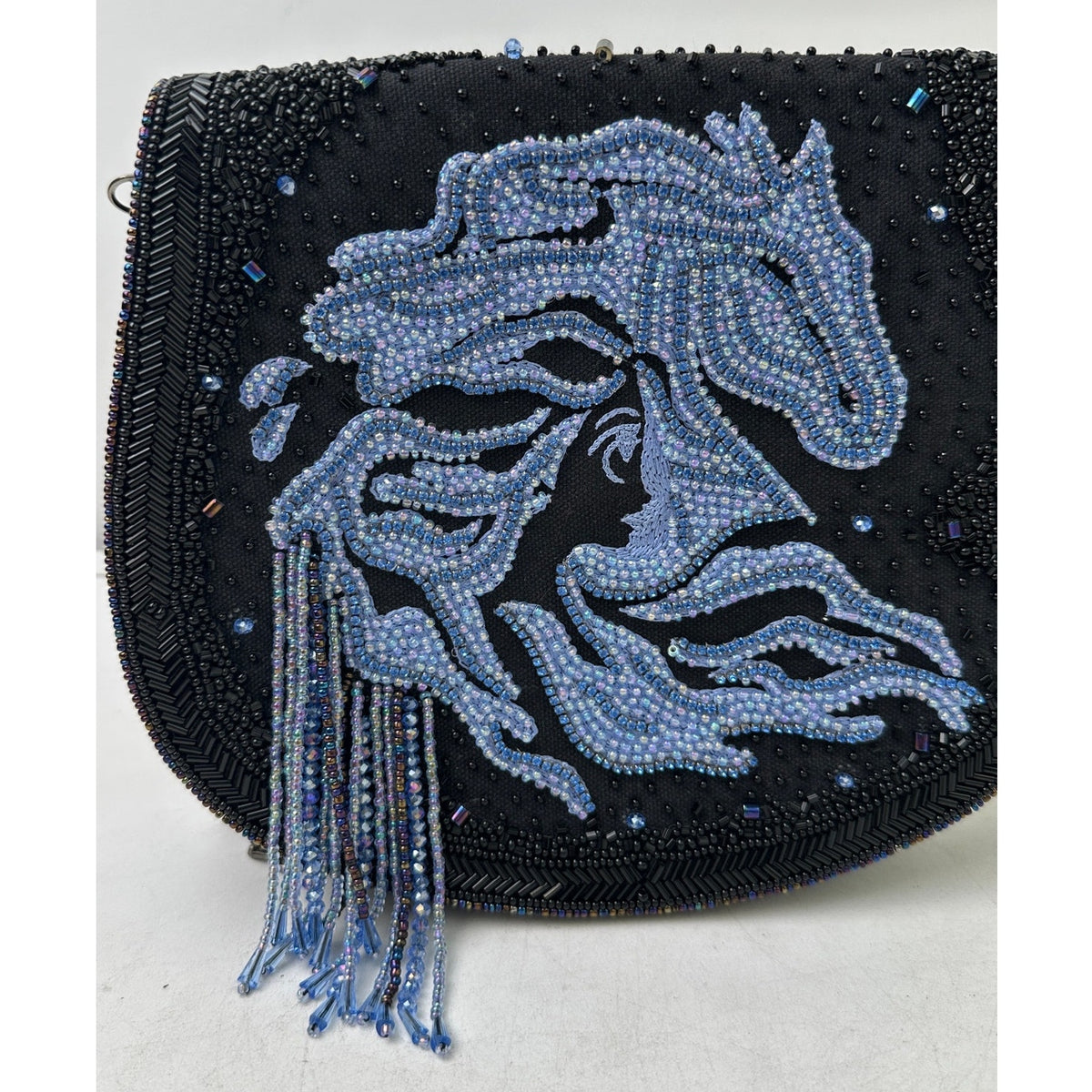 Mary Frances Disney Frozen 2 Fearless Elsa & Nokk Beaded Crossbody Saddle Bag