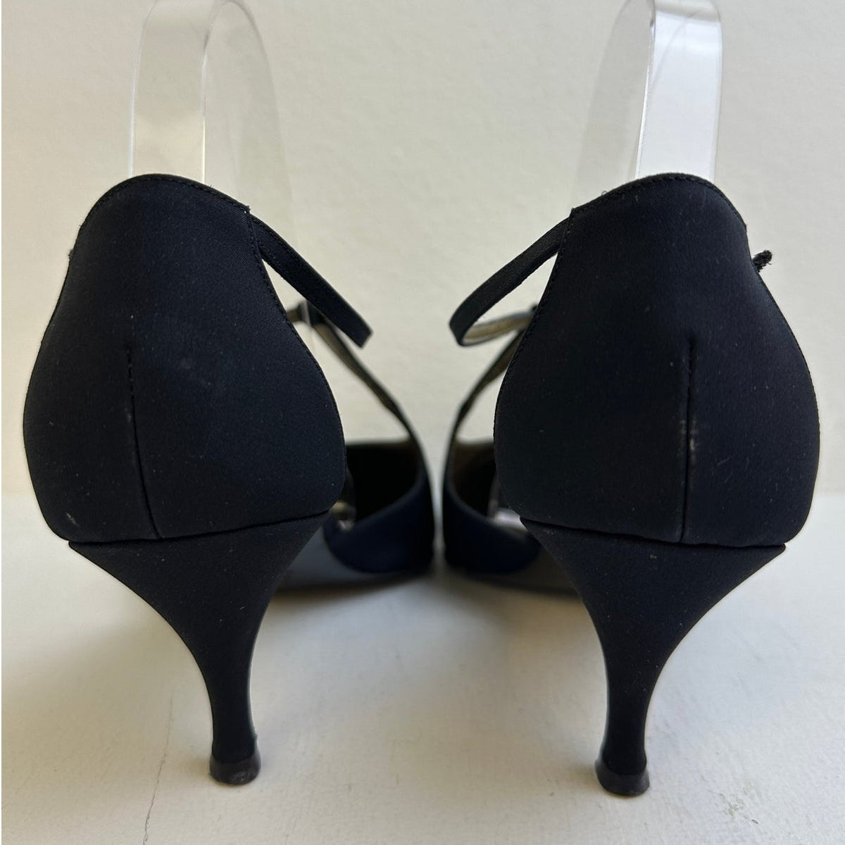 Vintage Yves Saint Laurent Black T-Strap Kitten Heels Women's Sz 9