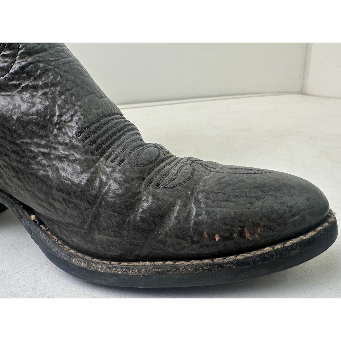 Vintage Abilene Exotic Dark Gray Sharkskin Western Cowboy Boots Men's Sz 9