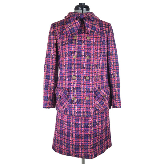 Vintage 1950s-60s Handmacher Pink Tweed Plaid Suit Sz S