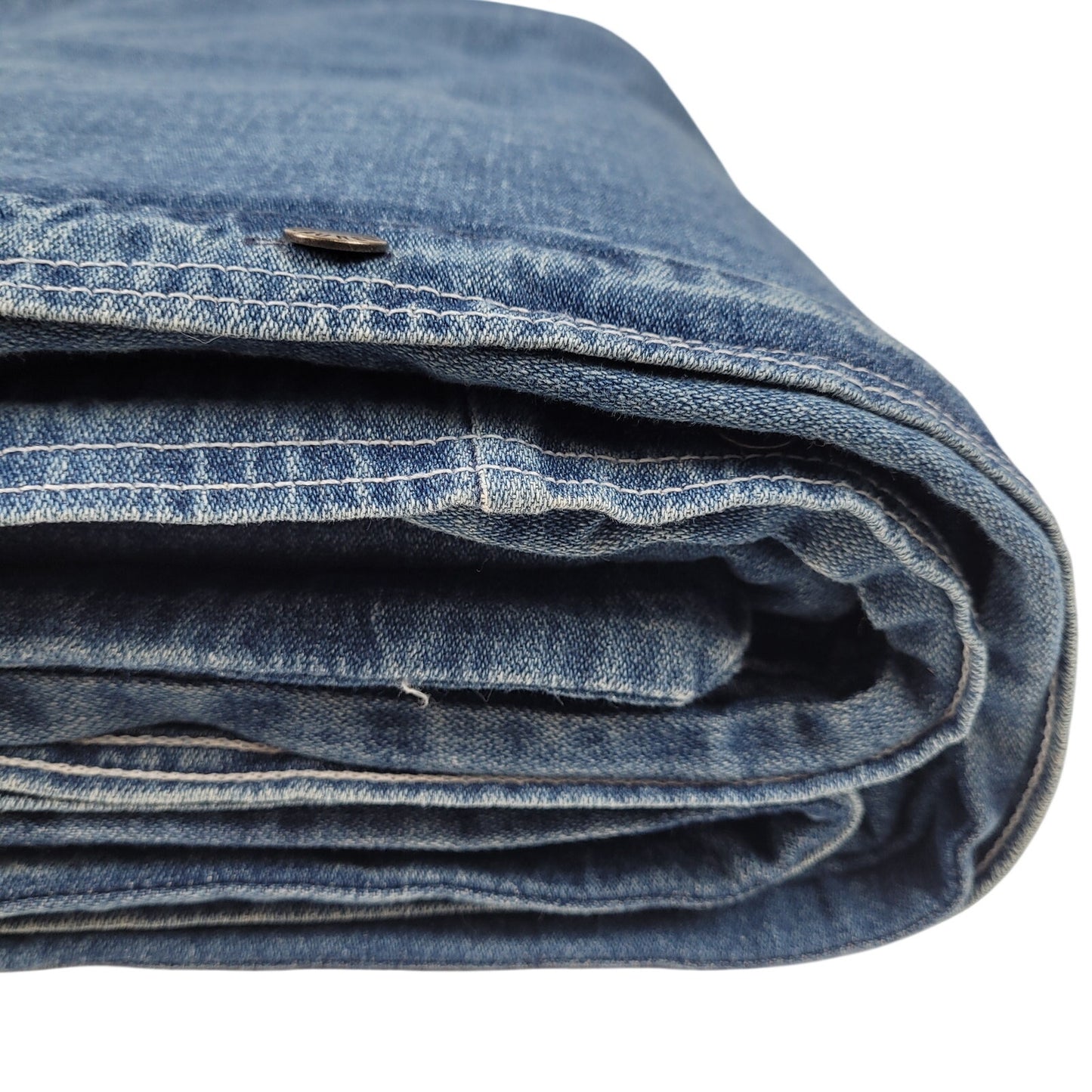 Ralph Lauren Queen Medium Wash Blue Cotton Denim Duvet Cover