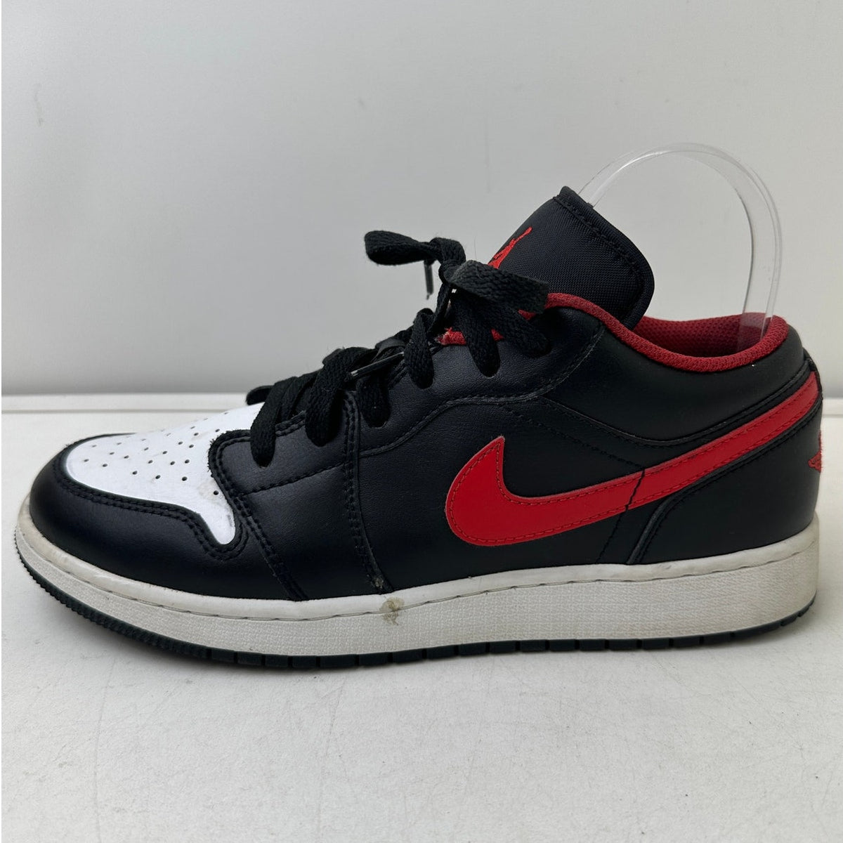 Nike Air Jordan 1 Low GS White Toe Black/Fire Red Sneakers Youth Size 7