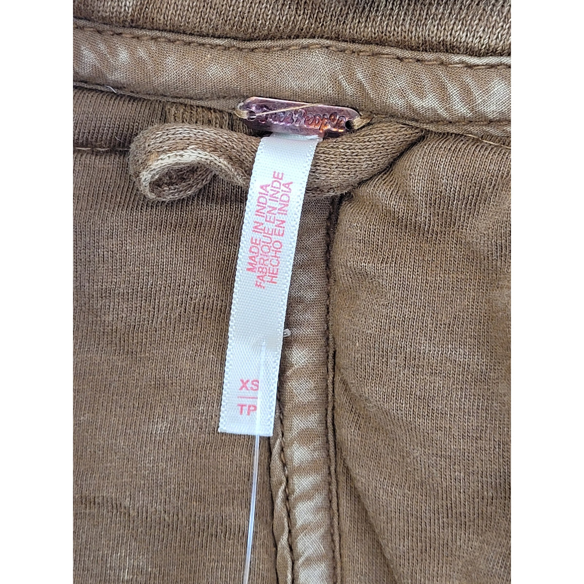 Free People Dolman Quilted Knit Jacket in Toasted Coconut Zip Front Sz XS