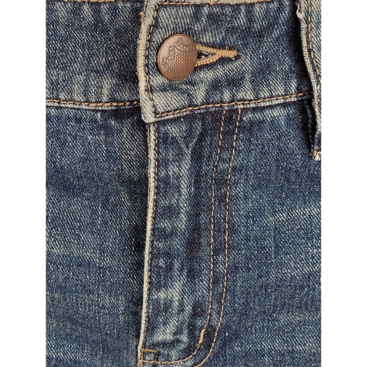 Free People Colorful Patchwork Skinny Mid-rise Jeans Women's Sz 27