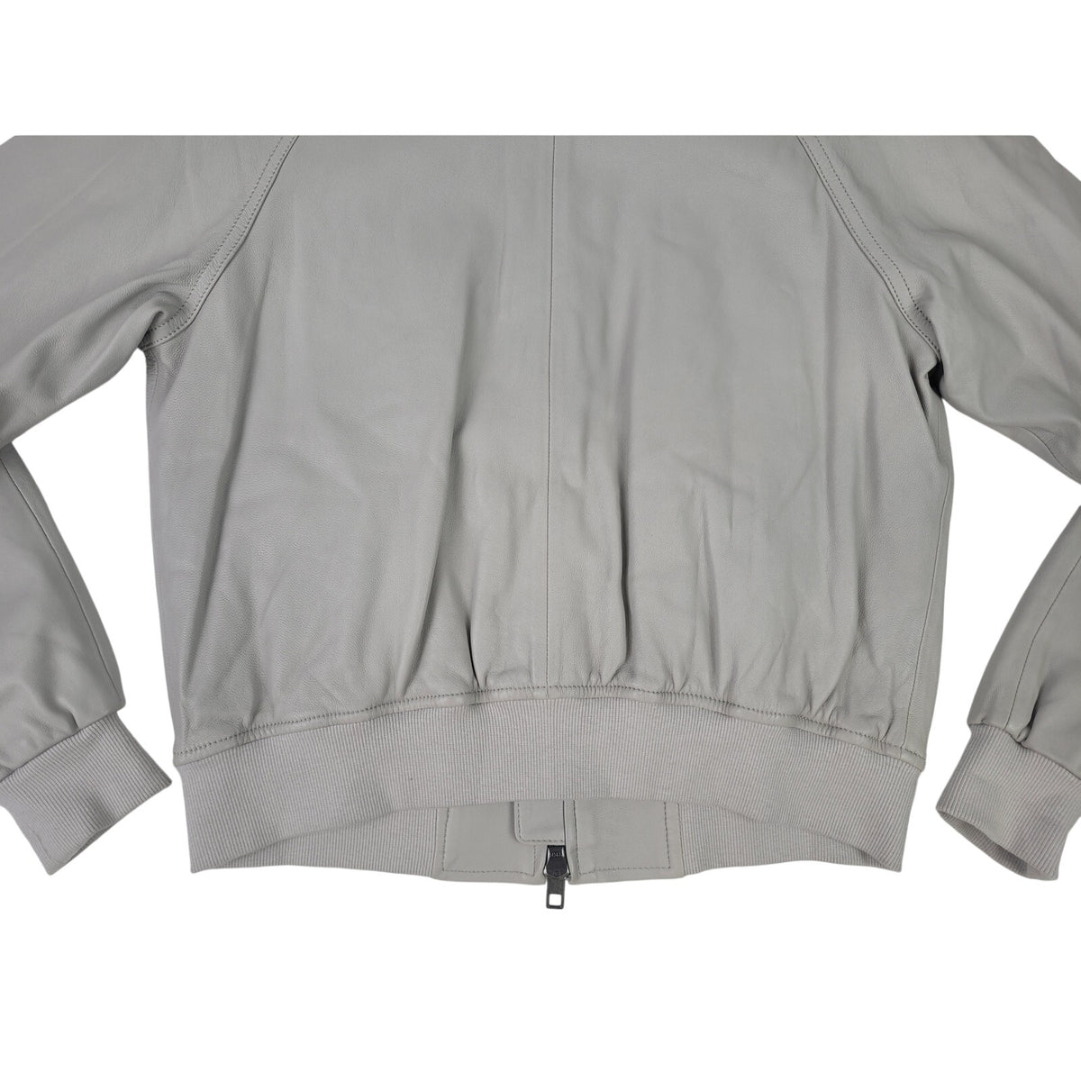 Vince Leather Bomber Jacket/Flight Jacket Light Grey Men's Sz XS
