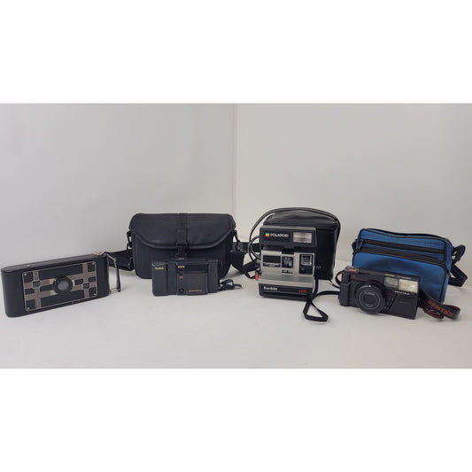 Antique & Vintage Film Camera Lot of Four | Kodak, Polaroid, Pentax