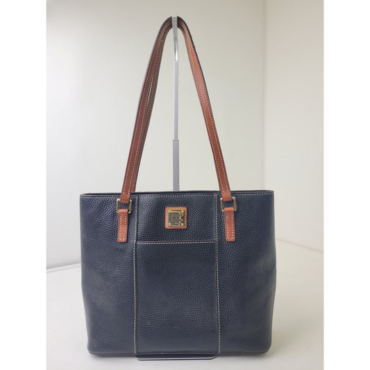 Dooney & Bourke Black Pebble Grain Leather Small Lexington Shopper Tote Bag
