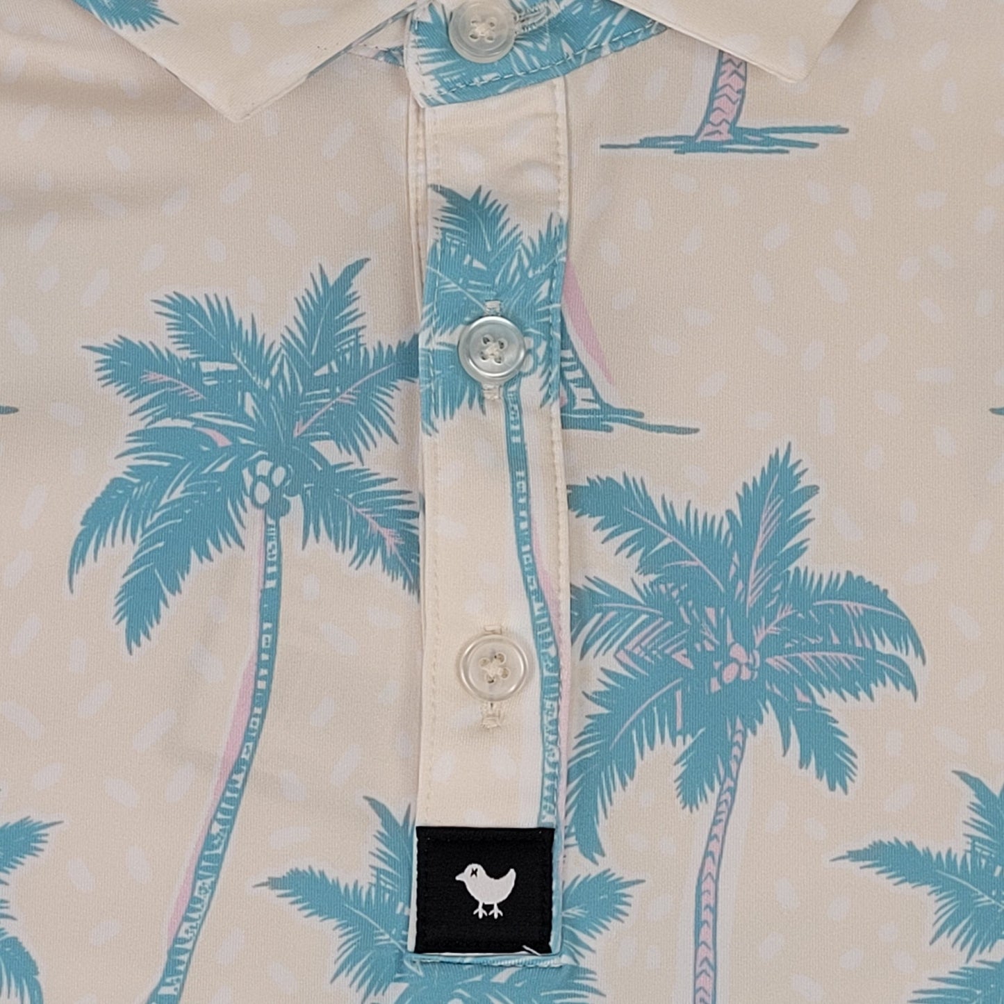 Bad Birdie Chasin' Shades Polo Shirt w Palm Tree Pattern Men's Sz XL NWT