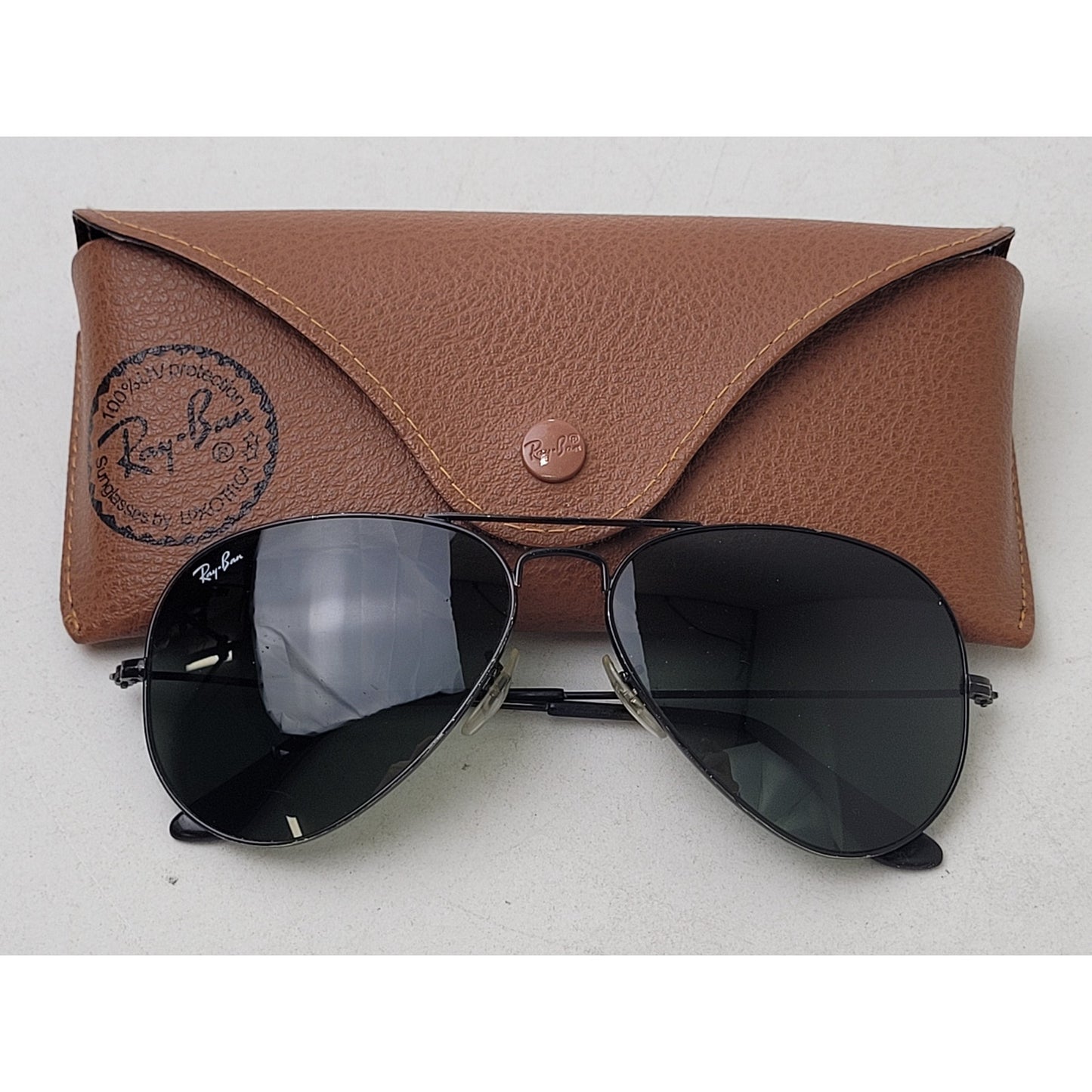 Ray-Ban Aviator Polarized Sunglasses Total Black with Case Made in Italy