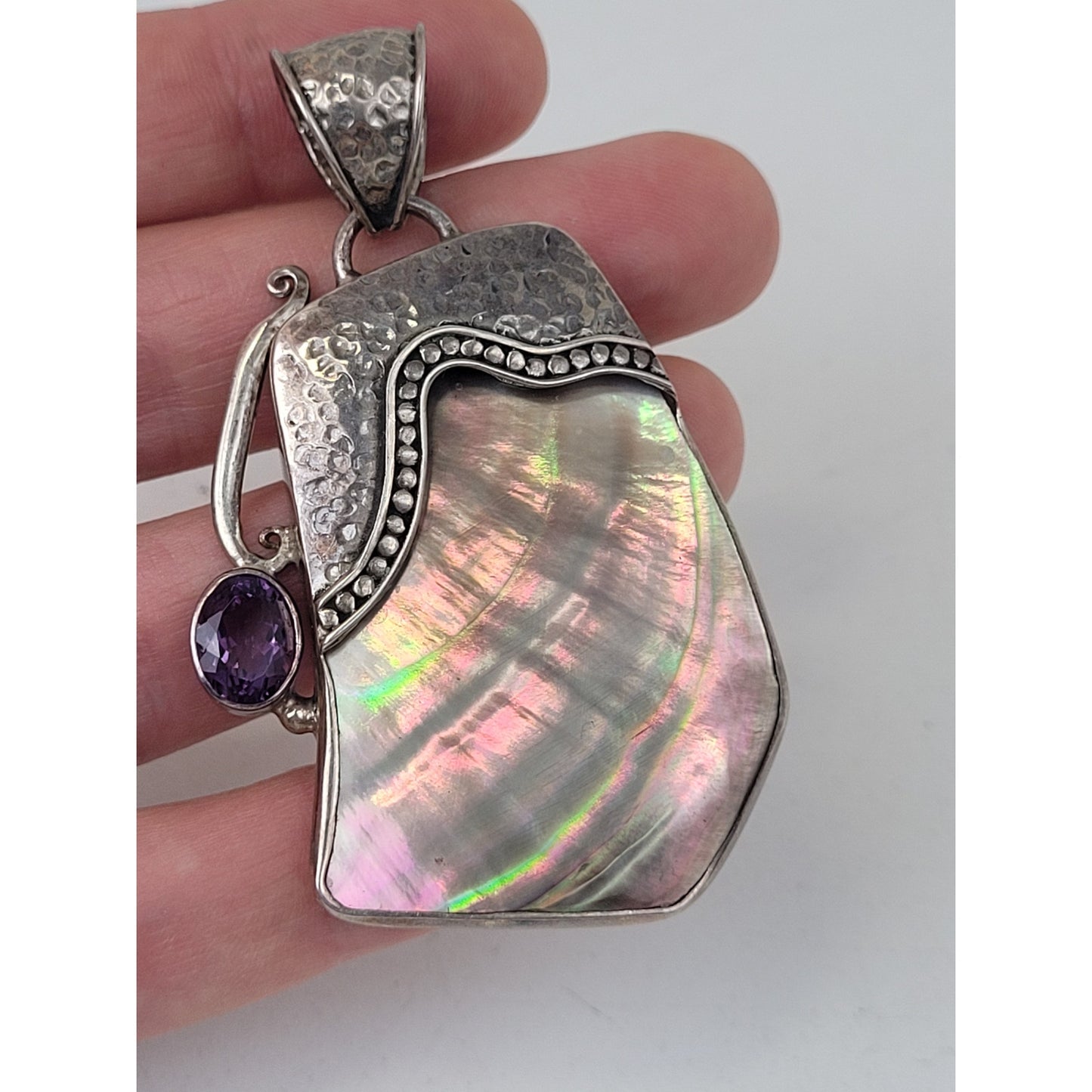 Sterling Silver Semi-precious Stones Pendant Lot of Three 47.6g
