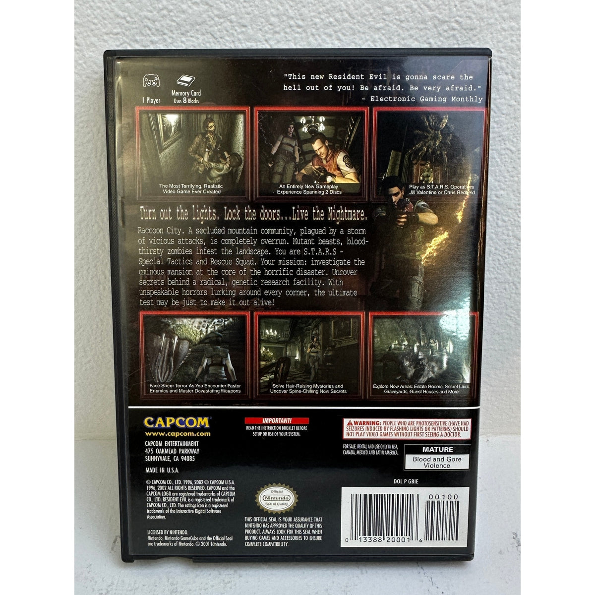 Resident Evil Nintendo GameCube, 2002 CIB Black Label Untested