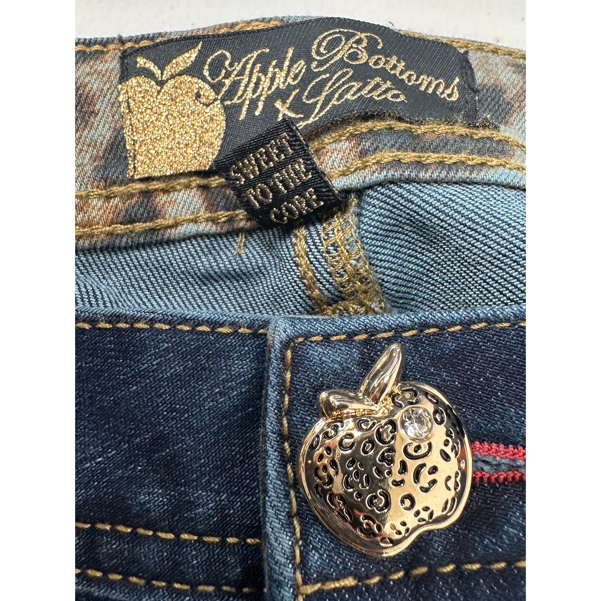 Apple Bottoms x Latto Cheetah Print Back Pocket Bootcut Jeans Women's Sz 14