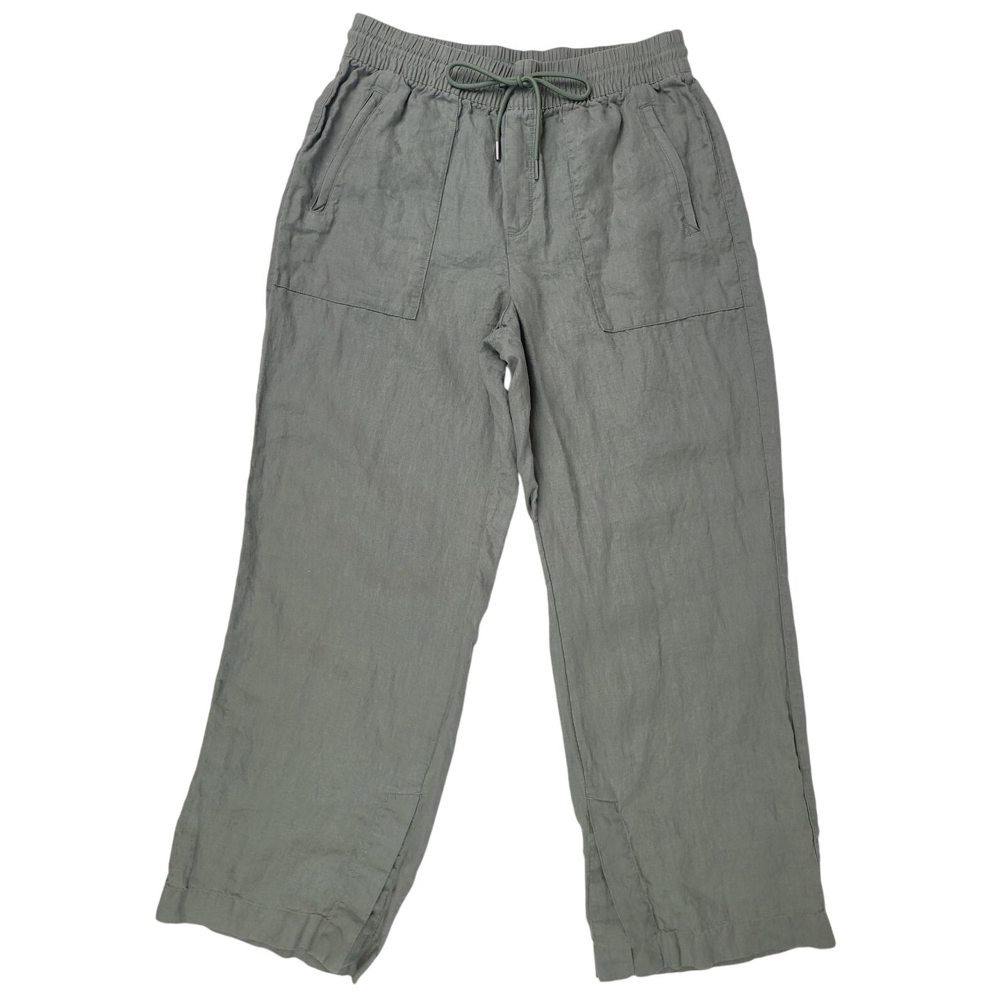 Athleta Sage Green 100% Linen Wide Leg Pants Women's Sz M