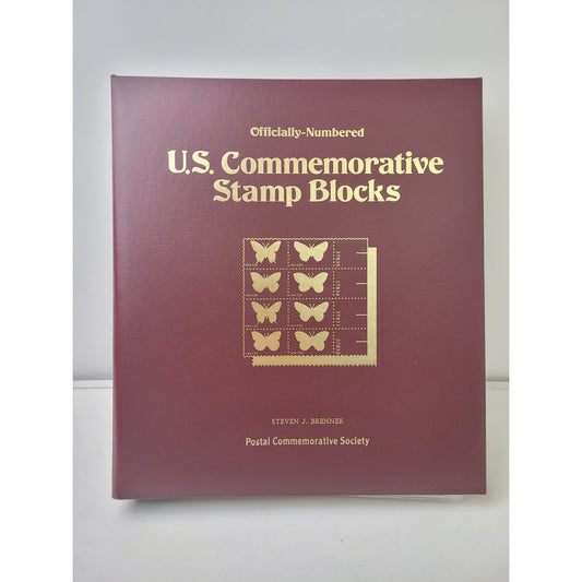 Vintage 1990-1999 Officially-Numbered U.S. Commemorative Stamp Blocks Album