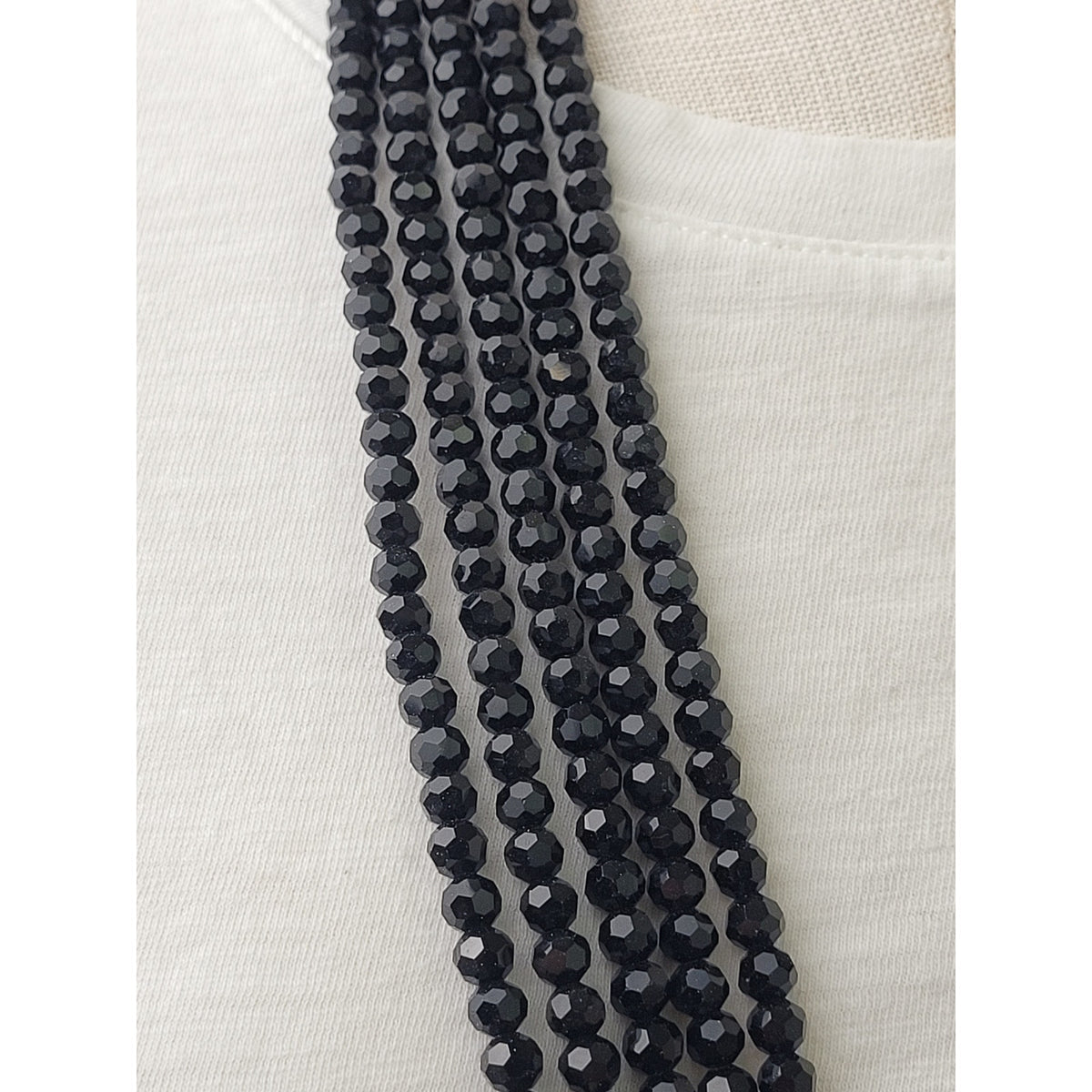 Heidi Daus Age of Elegance Multistrand Black Beads w Crystal-Accented Ends