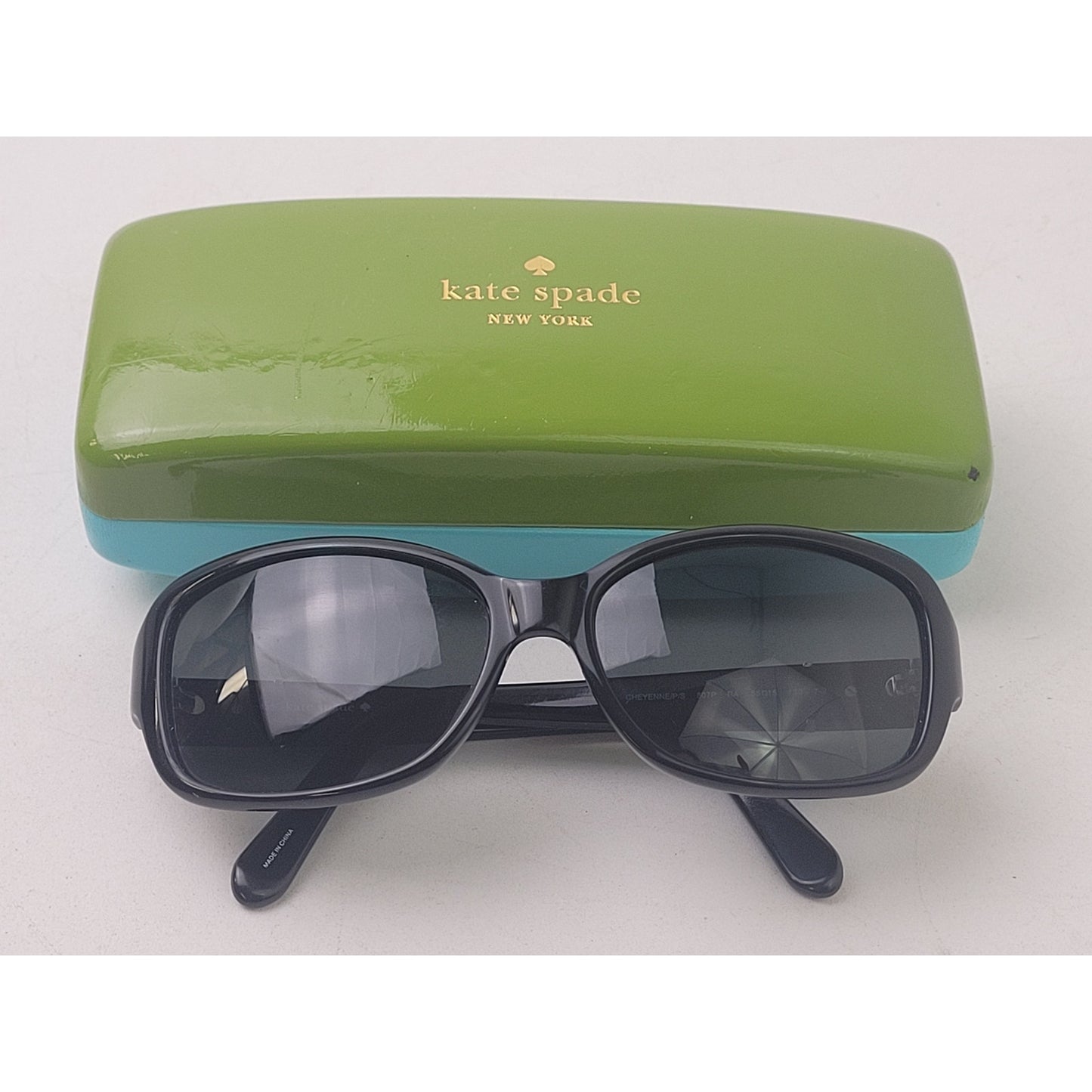 Kate Spade Polarized Sunglasses Cheyenne Black Frame Silver Hardware