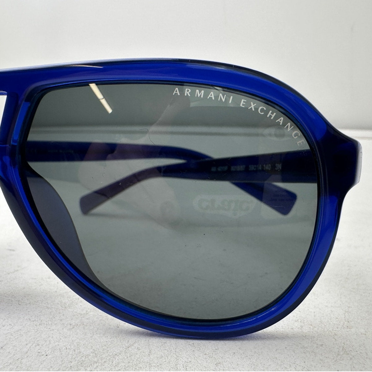 Armani Exchange AX 4011 Blue Transparent Aviator Men's Sunglasses