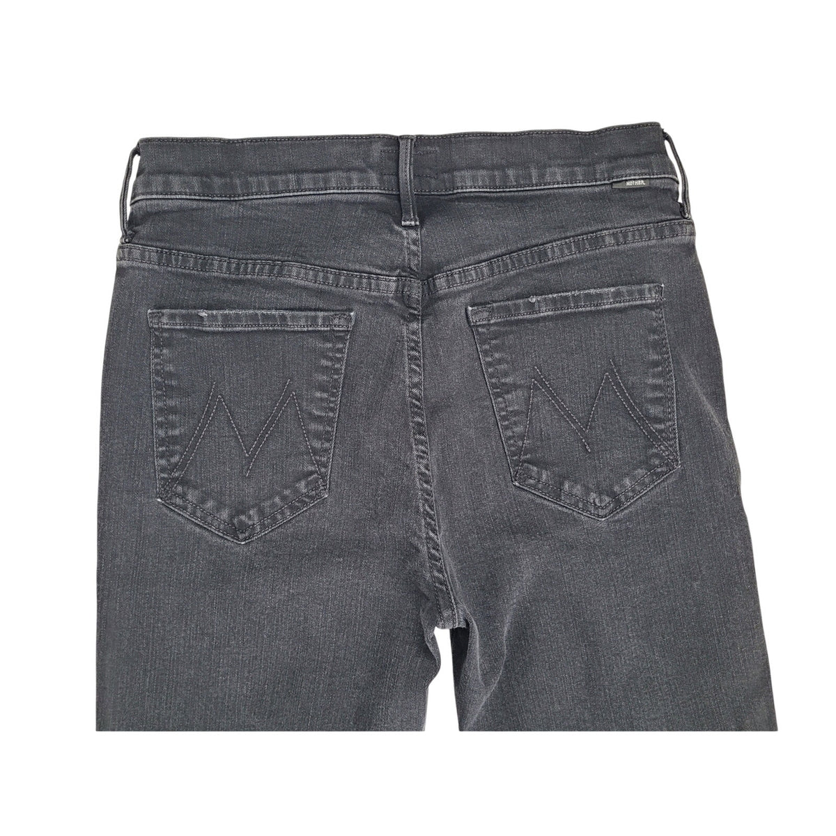 MOTHER The Stunner Zip Ankle Step Fray Grey Black Skinny Jeans Women's Sz 29