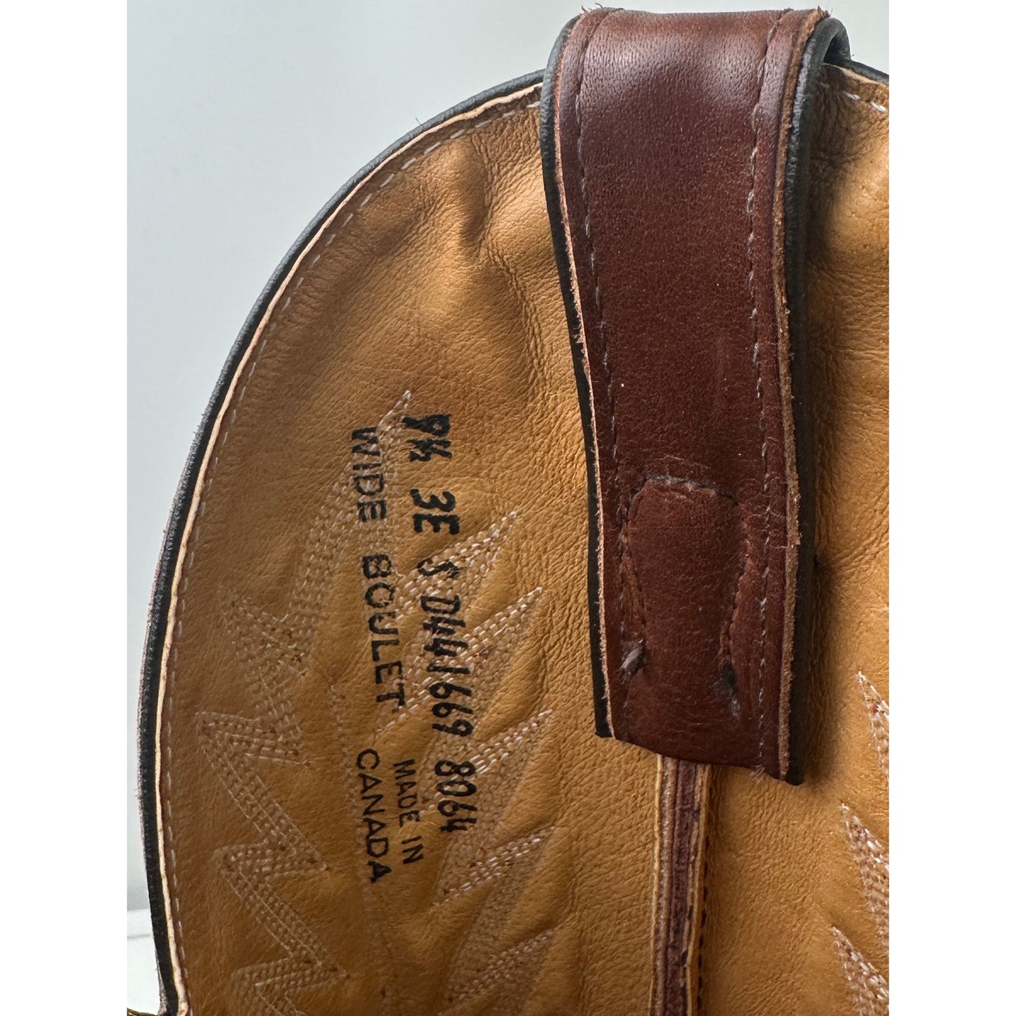 Boulet Ranch Hand Brown Leather Cowboy Boots Men's Sz 9.5