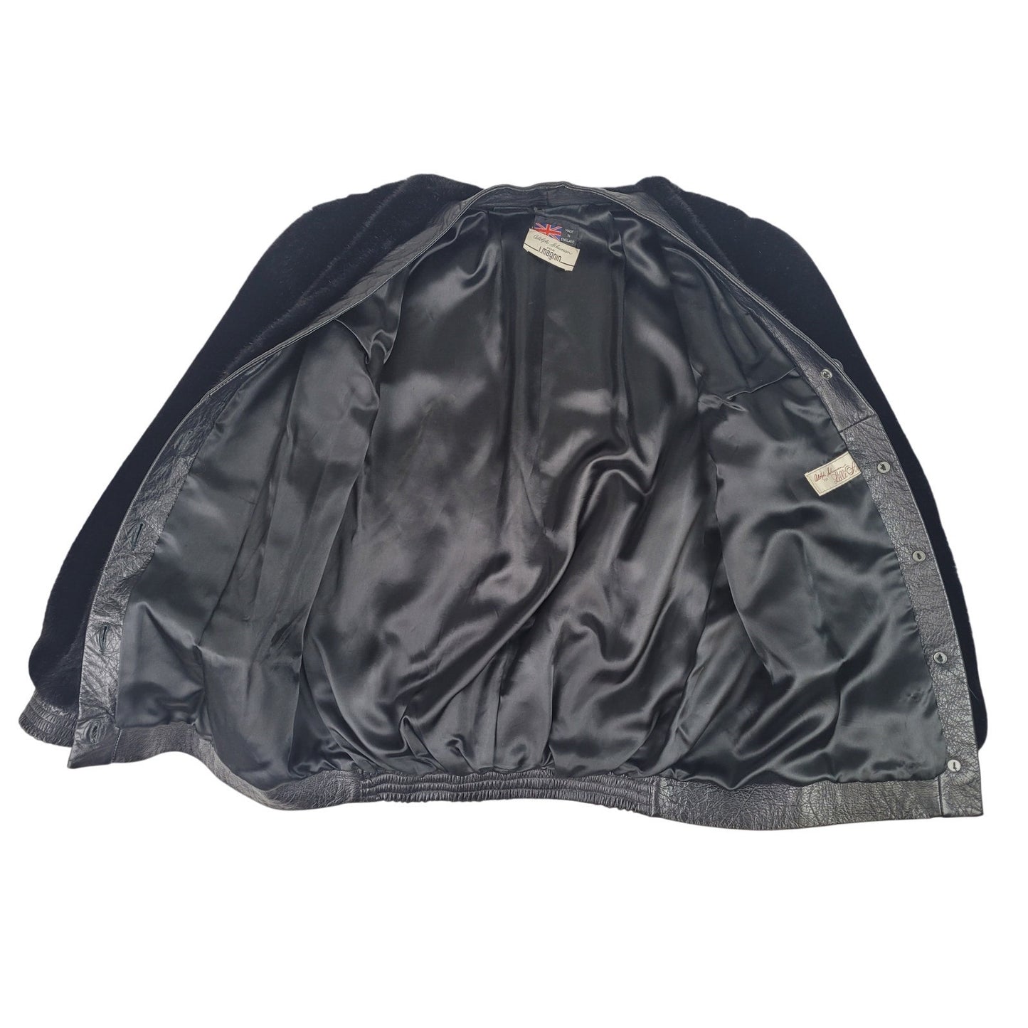 Vintage 1970-80s Adolph Shuman for I.Magnin Faux Fur Jacket Leather Trim Sz S/M