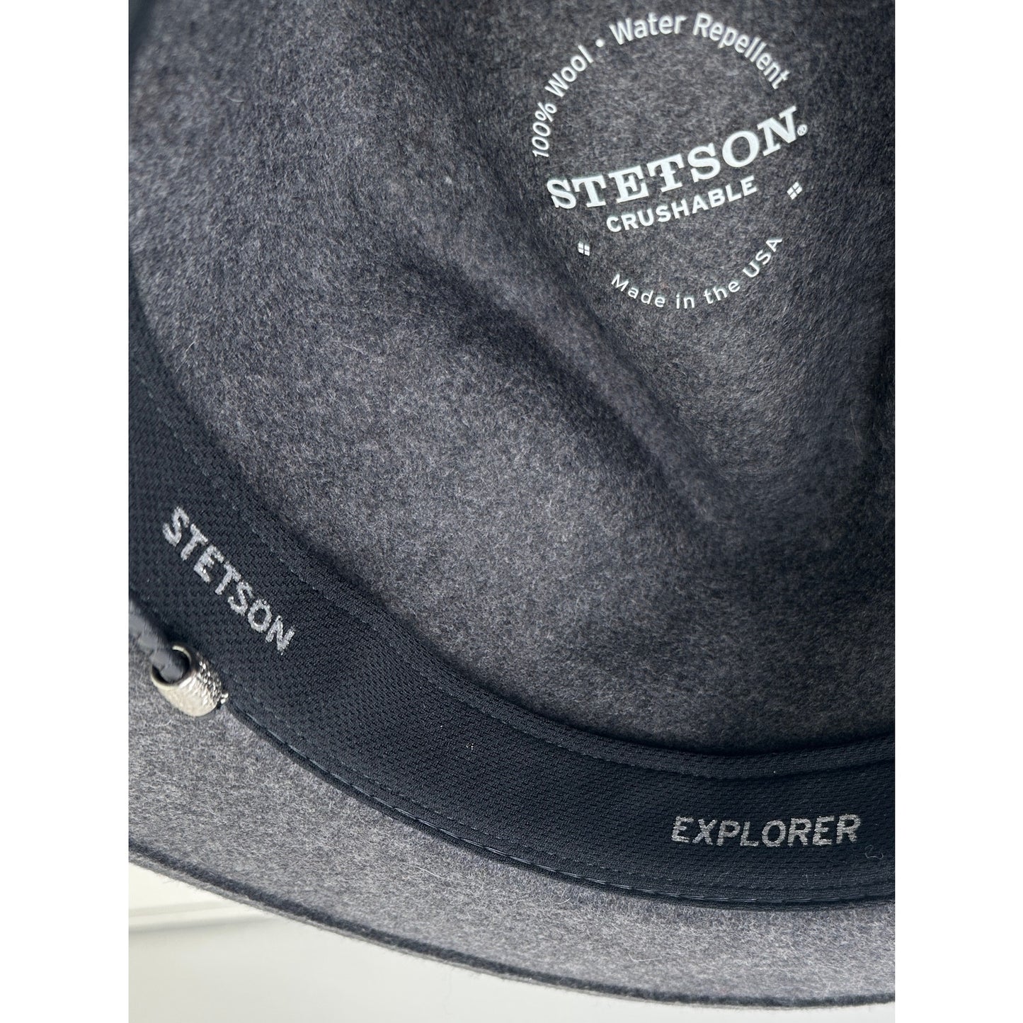 Stetson Explorer Grey Wool Felt Fedora Hat Sz Large