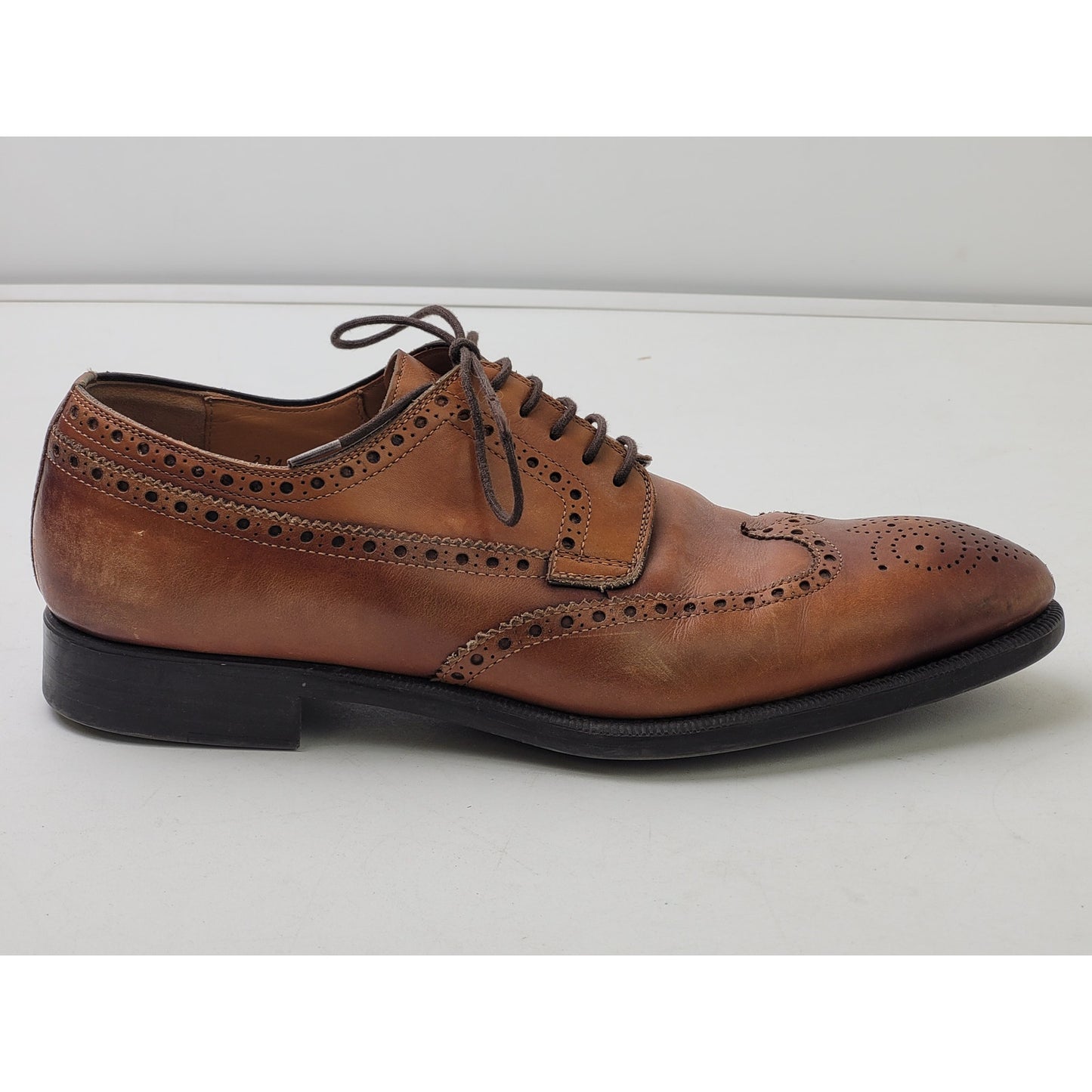 Magnanni Bosca Brown Leather Wingtip Oxford Shoes Men's Sz 8