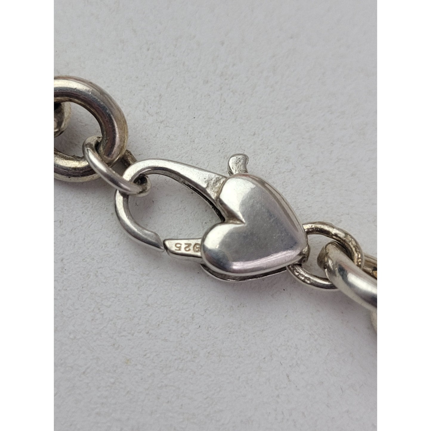 925 Sterling Silver Becky ID Cuban Link Chain Bracelet w 14K Gold Heart