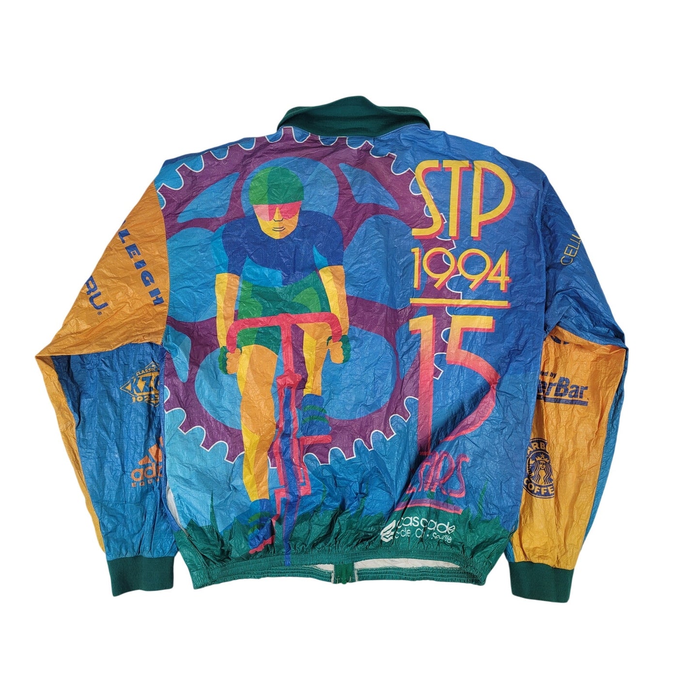 Vintage 1994 STP Seattle to Portland Bike Promo Paper Zip Jacket Sz XXL