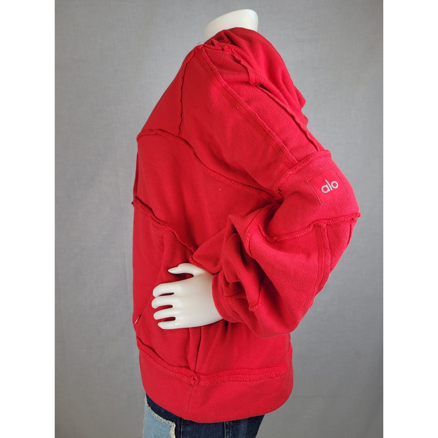 Alo Yoga Red Dimension Hoodie Sweatshirt Athleisure Women's Sz M