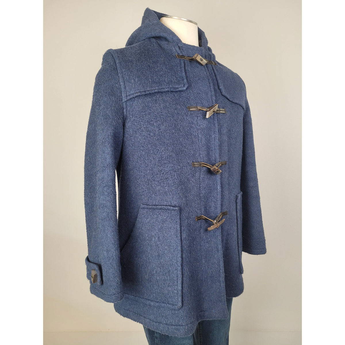 VTG 1970s Melbourne Original English Duffle Coat Wool Blend Toggle Closure Sz L