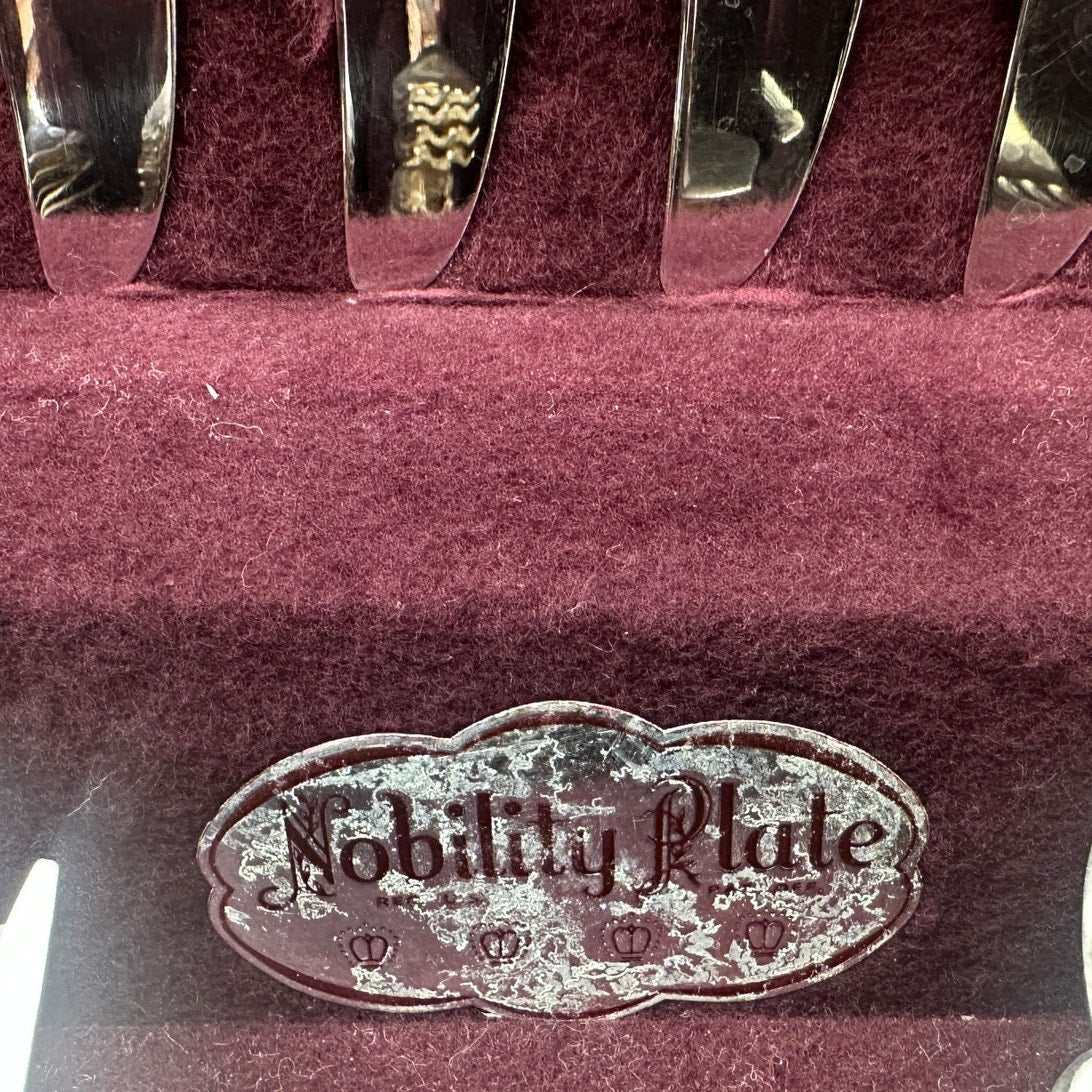 85-Piece Oneida Nobility Plate "Royal Rose" Silverware Set with Wood Chest