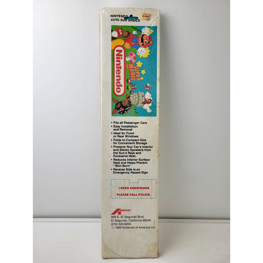 Vintage 1989 Super Mario Bros Rare Folded Car Auto Sun Shade | New in Package