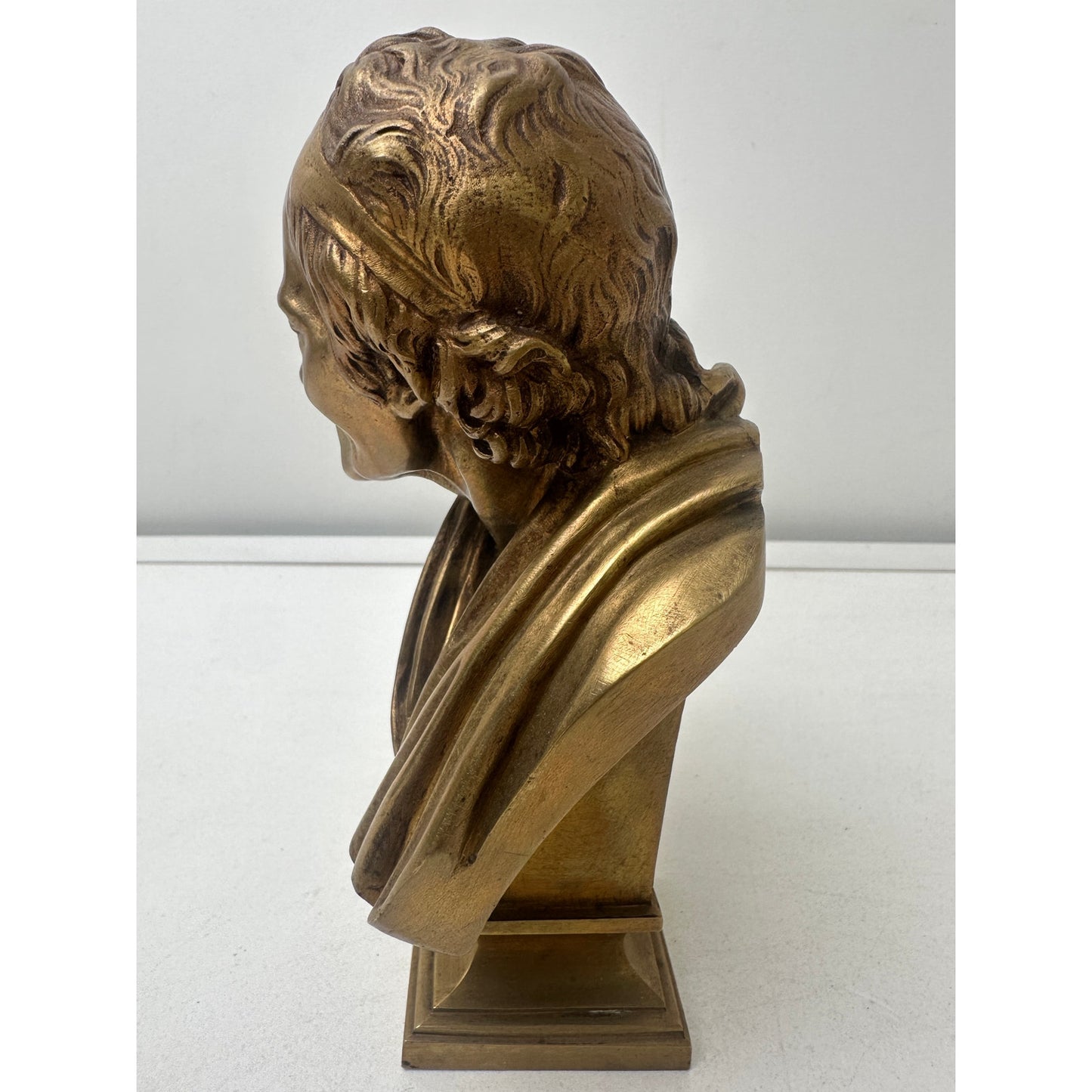 19th-Century Bronze Bust of Voltaire After Jean-Antoine Houdon by Bellair & Co Berlin
