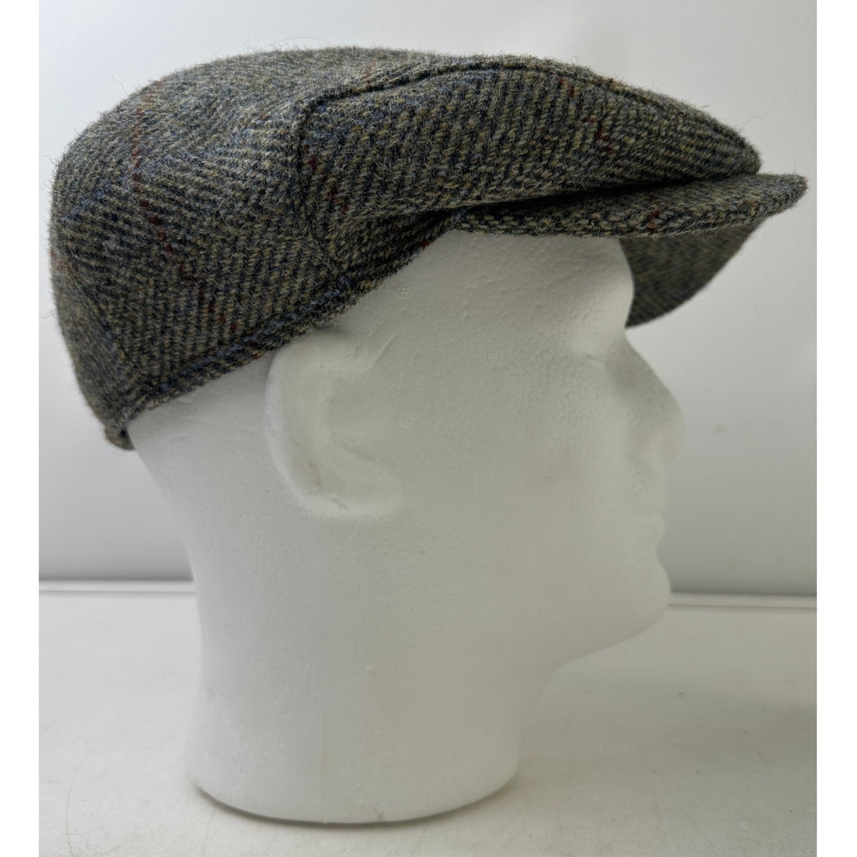 Wigens Harris Gray Tweed Wool Ear Flap Flat Cap (Size 58)