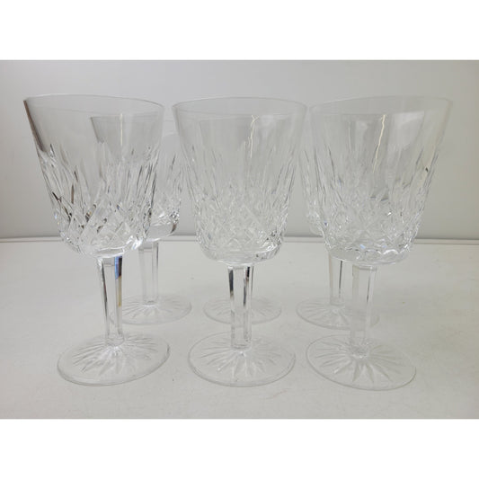 Vintage Waterford Lismore Cut Crystal Water Goblets ( Set of 6 )