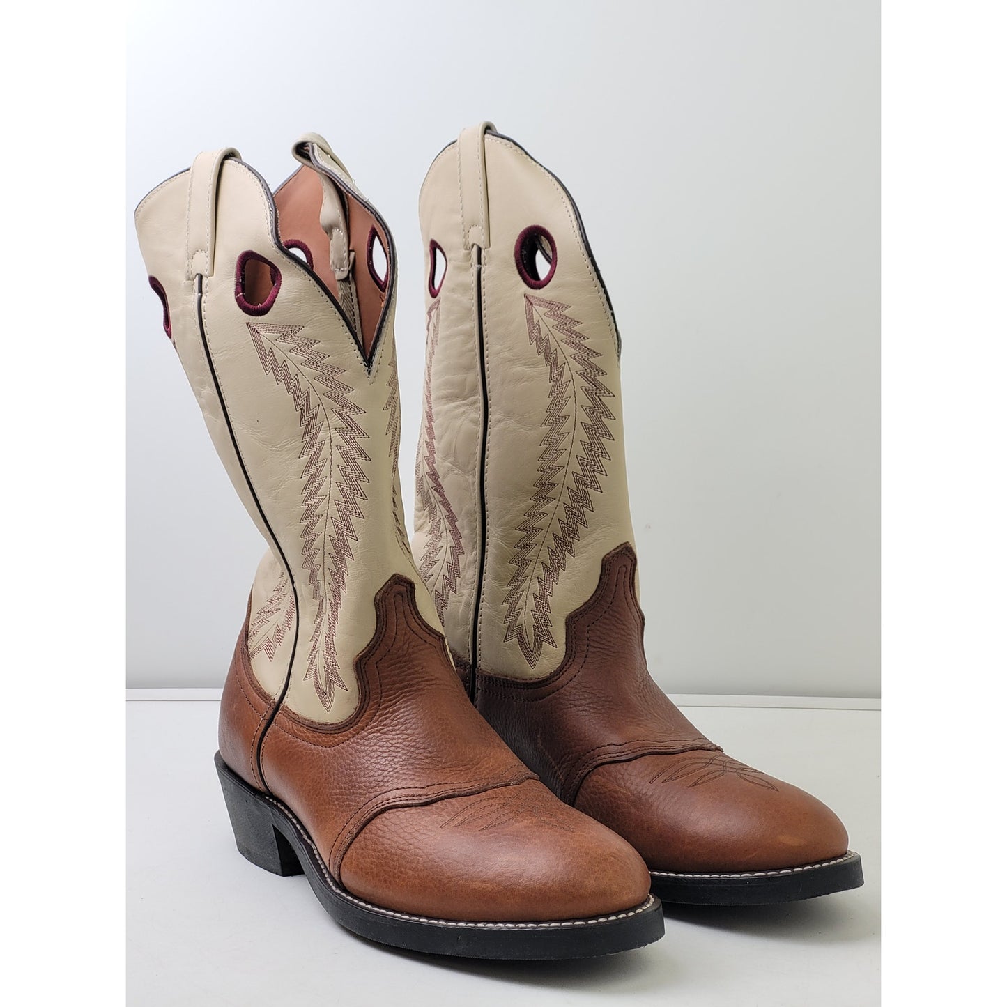 Laredo Knoxville Embroidered Brown Leather Western Boots Men's Sz 12