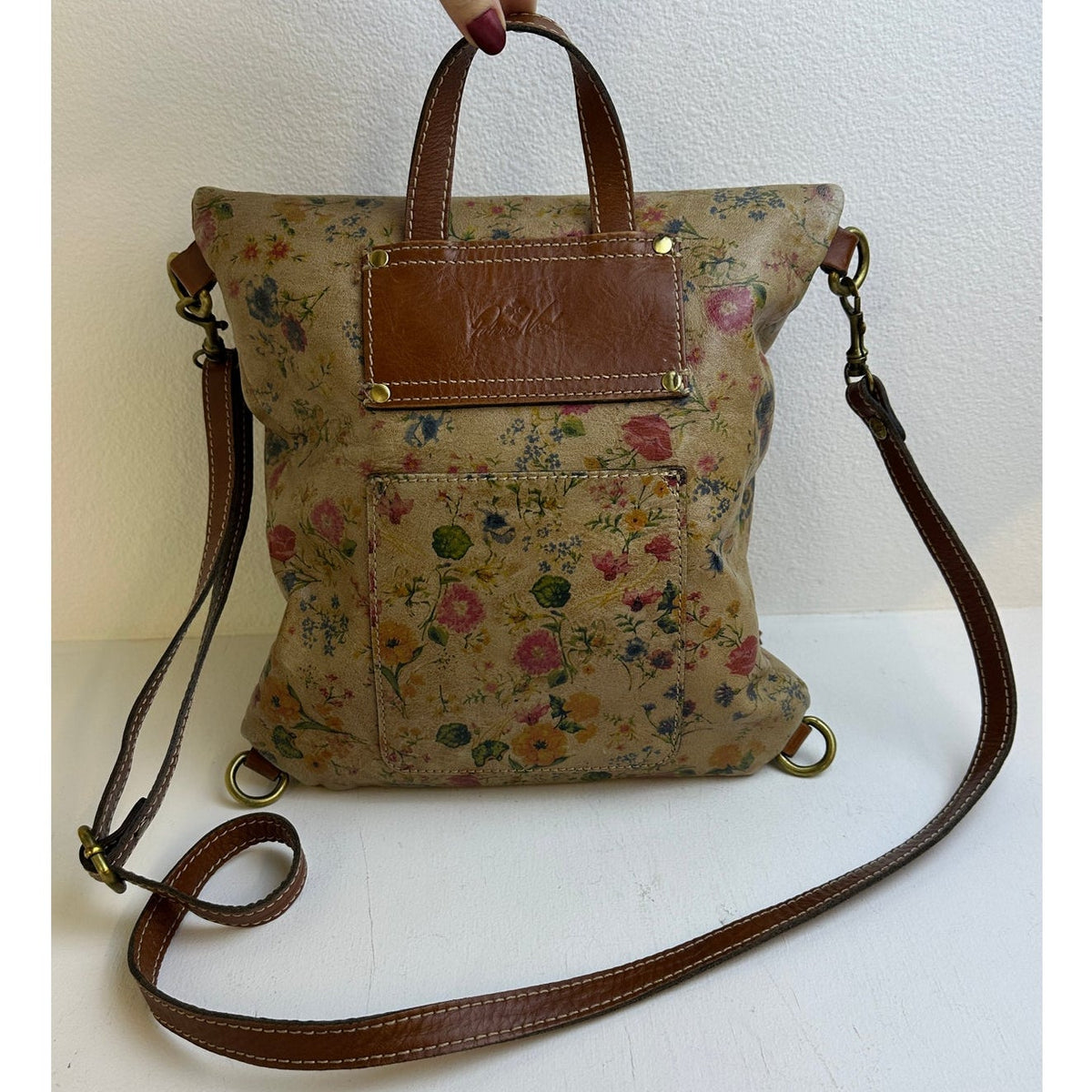 Patricia Nash Prairie Rose Luzille Convertible Backpack Crossbody Bag