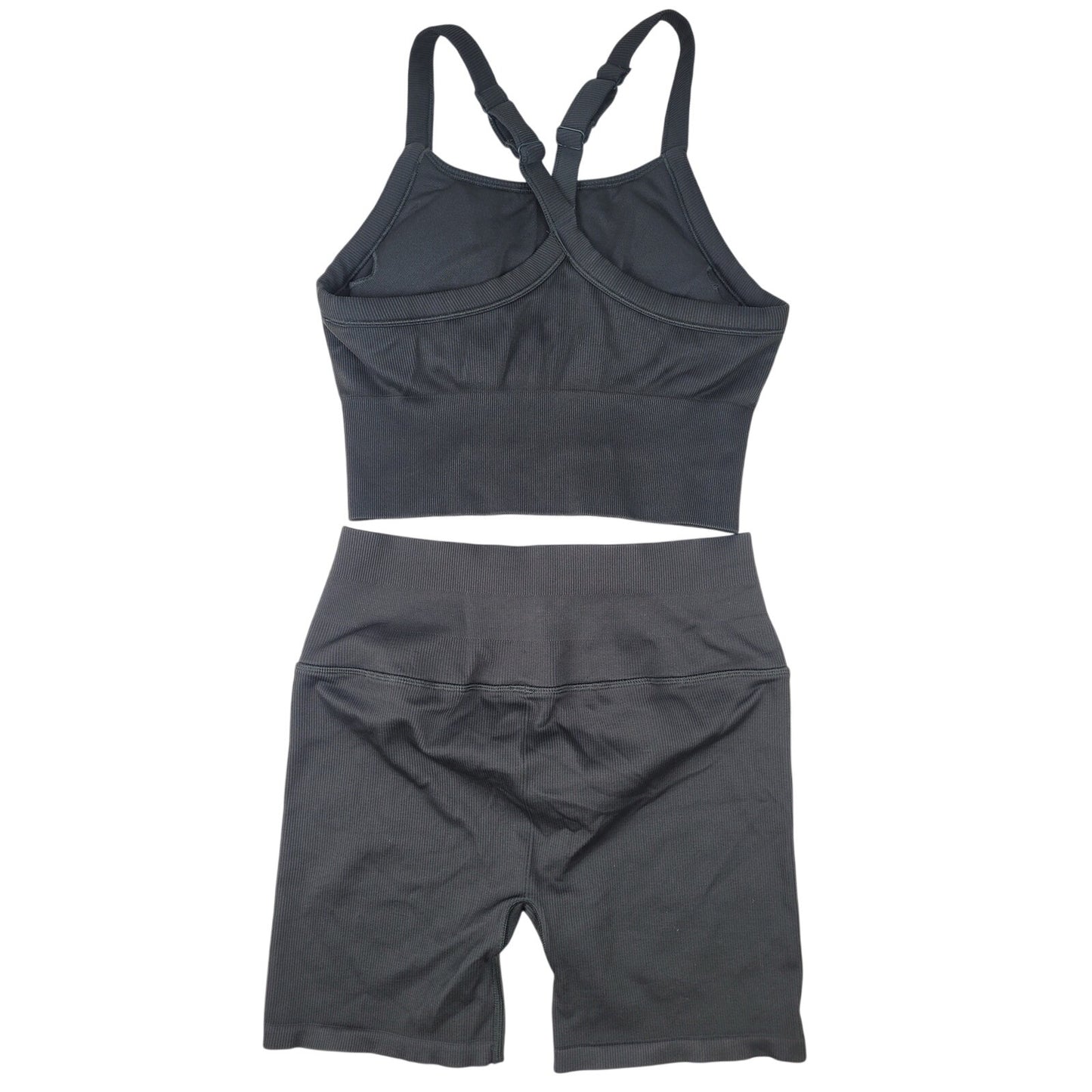 Alo Hunter Green 2-Piece Sports Bra & Bike Shorts Set Sz S/M