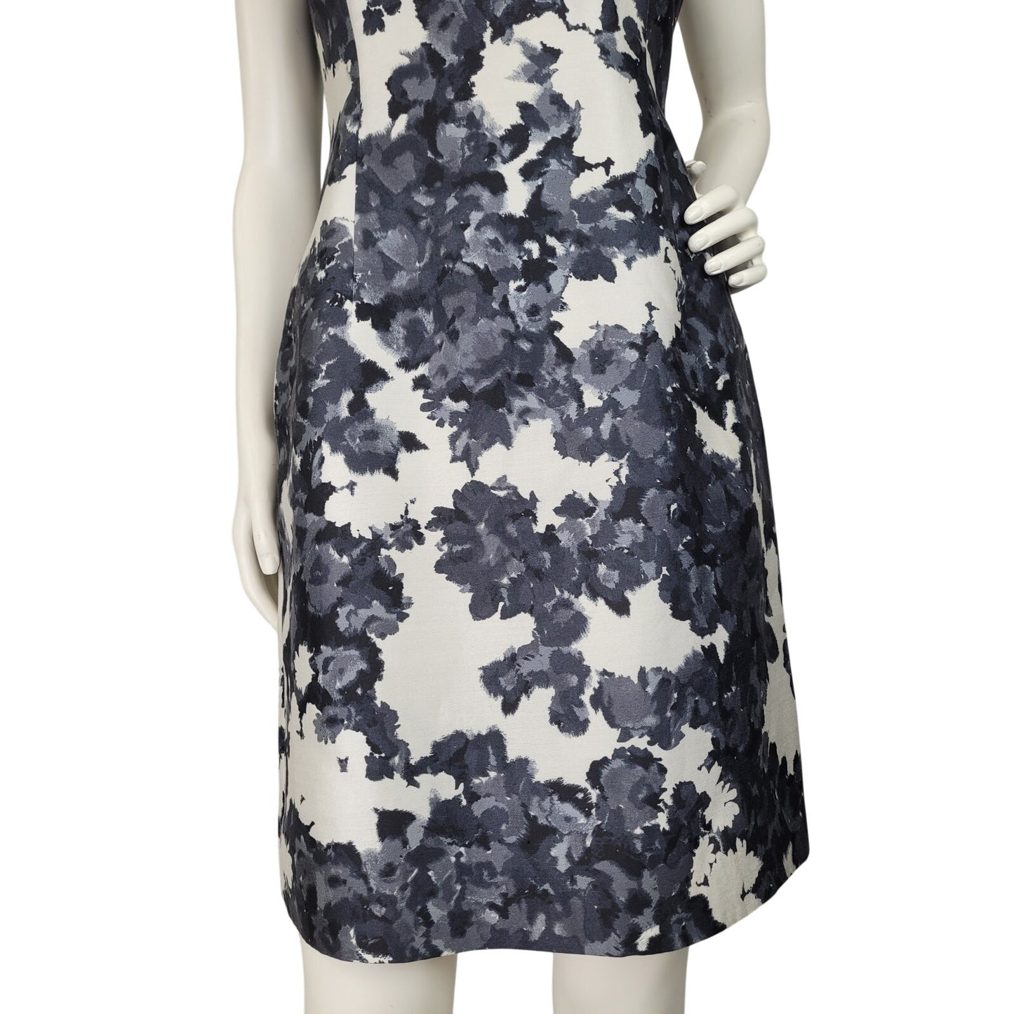 Kate Spade New York Leena Cotton Silk Black & White Sheath Floral Dress Sz 4