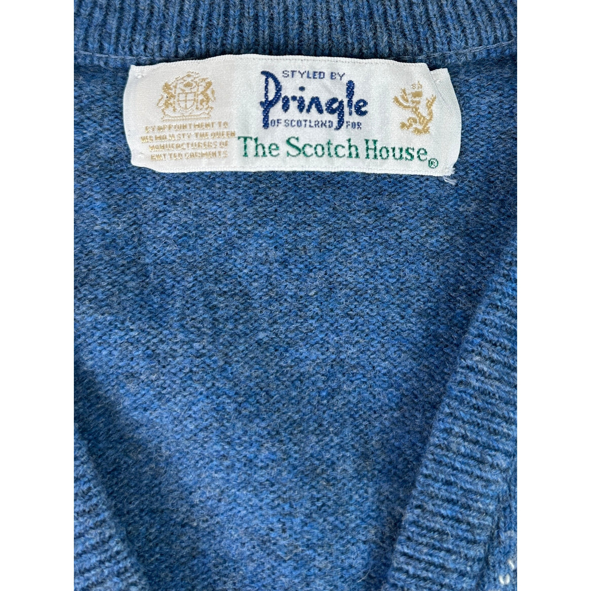 Vintage Pringle of Scotland 100% Lambswool Argyle V-Neck Sweater Men's Sz XL