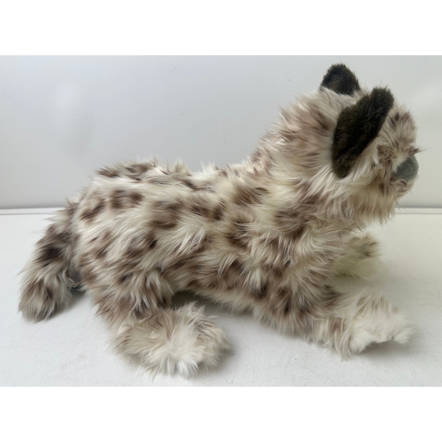 Hansa Portraits of Nature Lifelike Laying Snow Leopard Cub Plush 14"