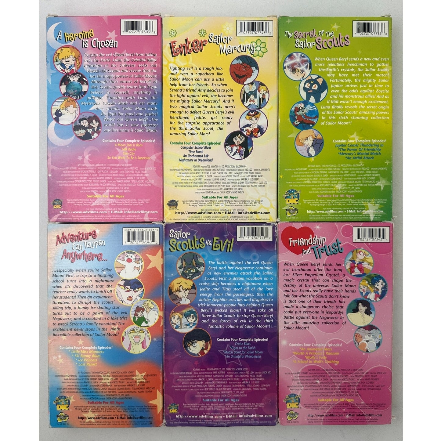 Vintage Sailor Moon VHS Lot of 6 | DiC English Dub ADV Films