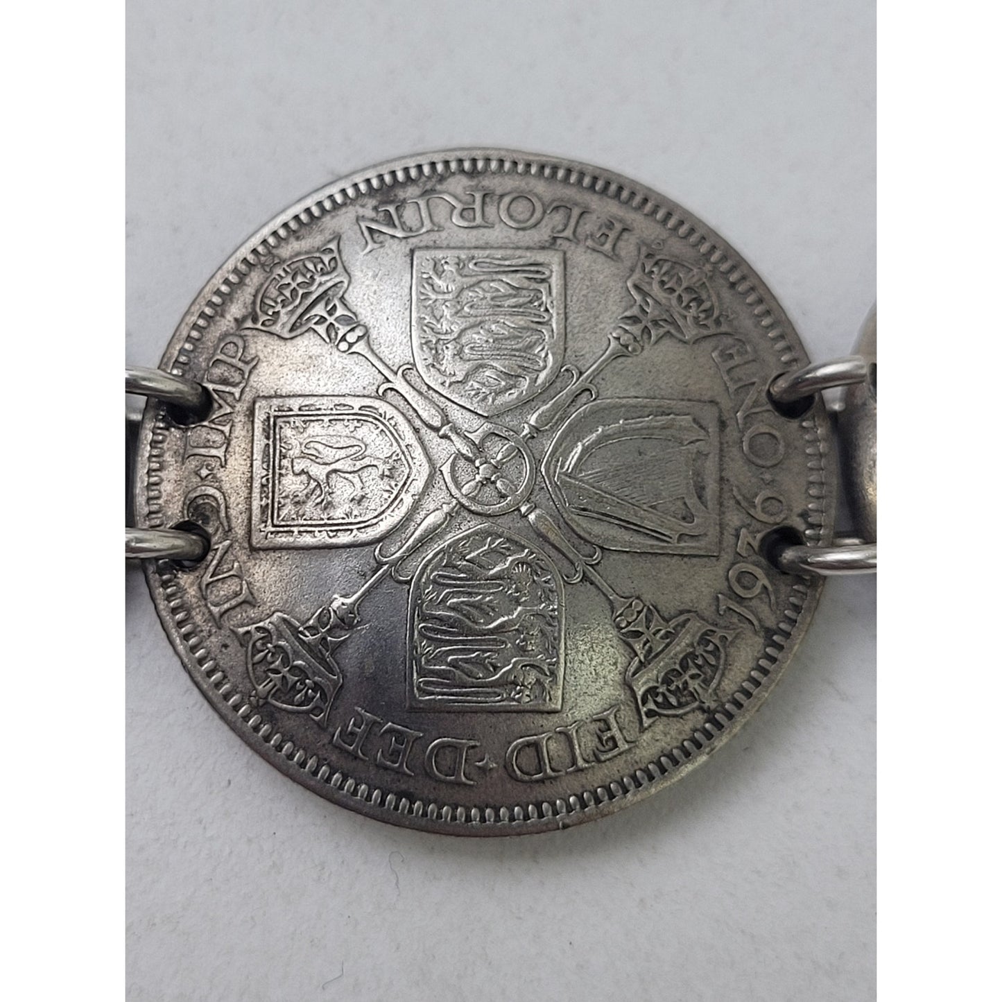 VTG 1940s Sterling Silver Coin Bracelet | Great Britain & USA | 31.19 Grams